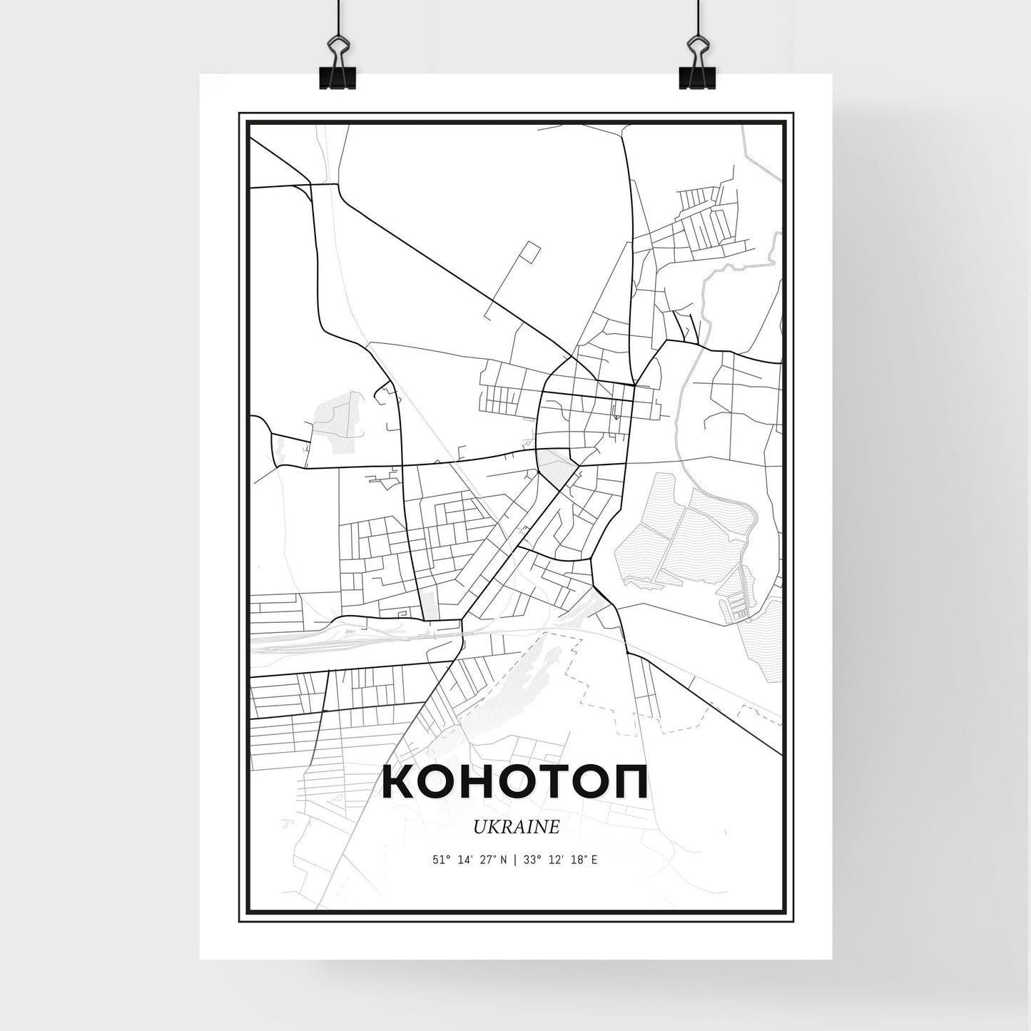 Konotop Ukraine - Premium City Map Poster