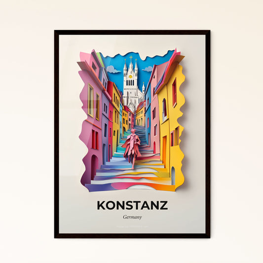 Vivid Konstanz, Germany - a paper cut of a woman walking down a street