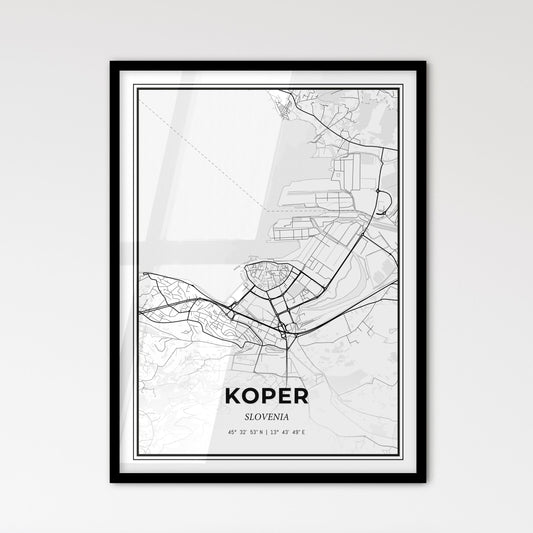 Koper Slovenia - Scandinavian Style City Map for Modern Home Decor