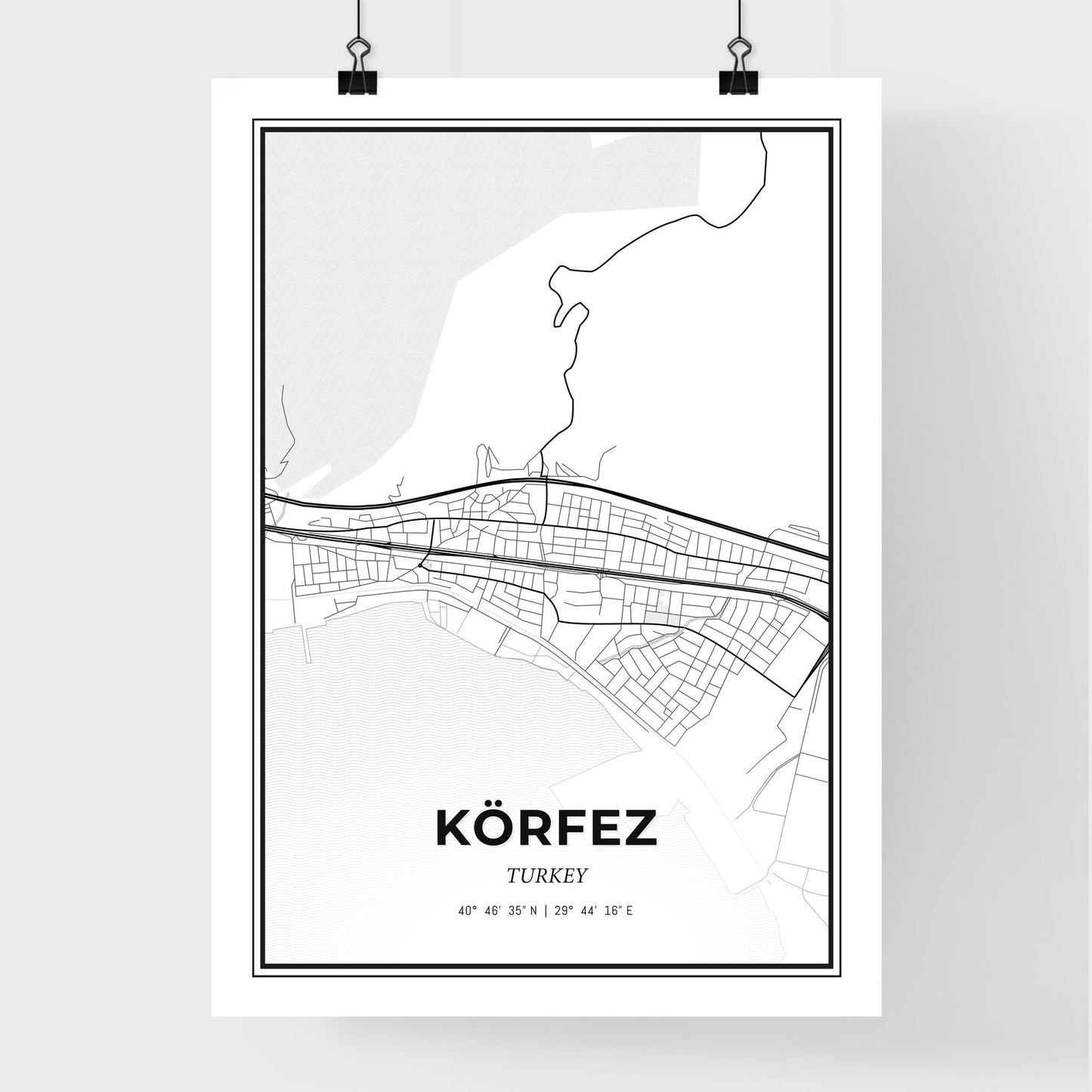 Körfez Turkey - Premium City Map Poster