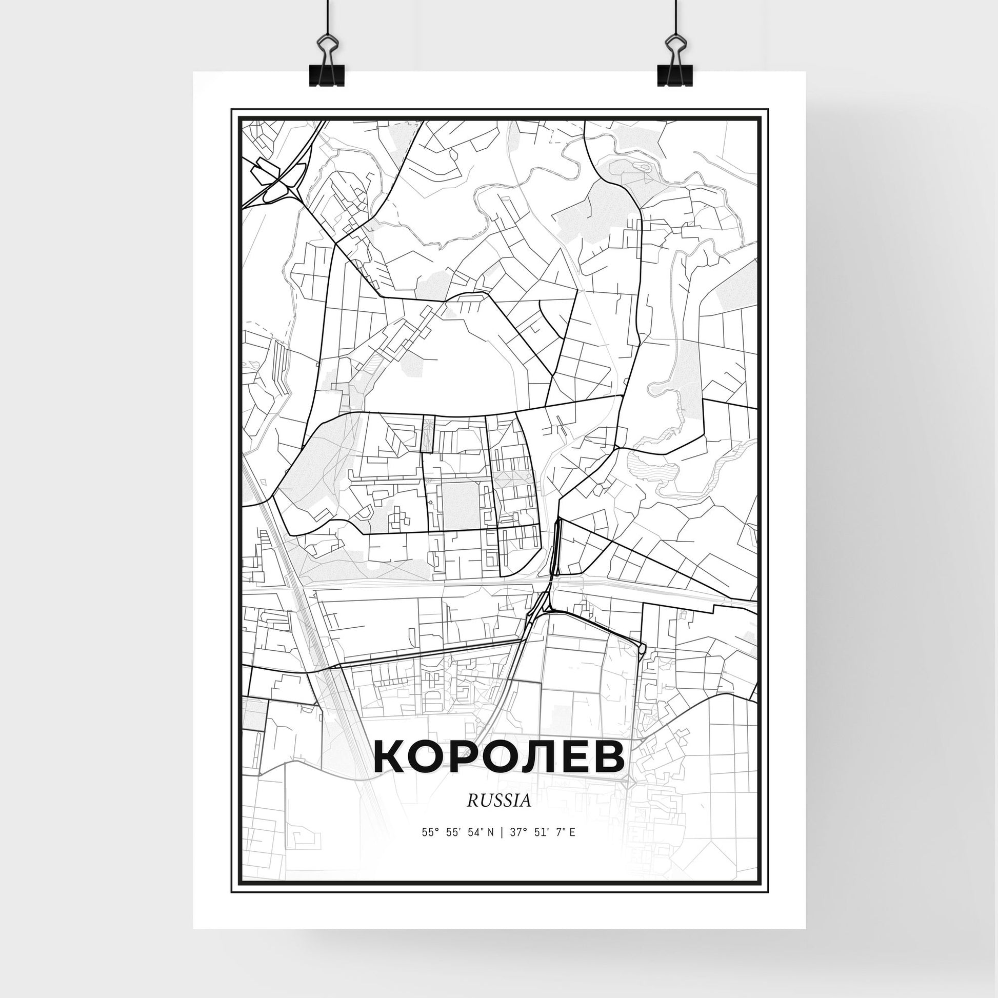 Korolyov Russia - Premium City Map Poster