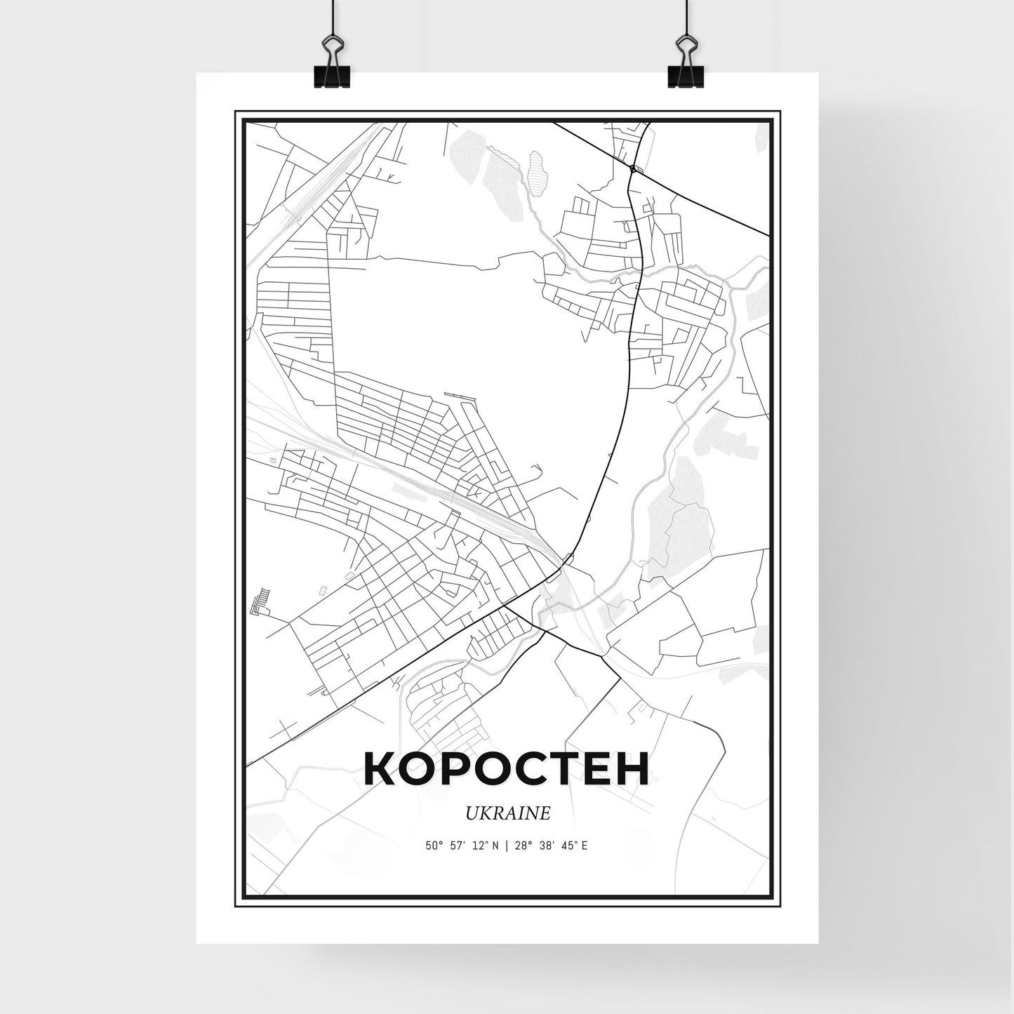 Korosten Ukraine - Premium City Map Poster