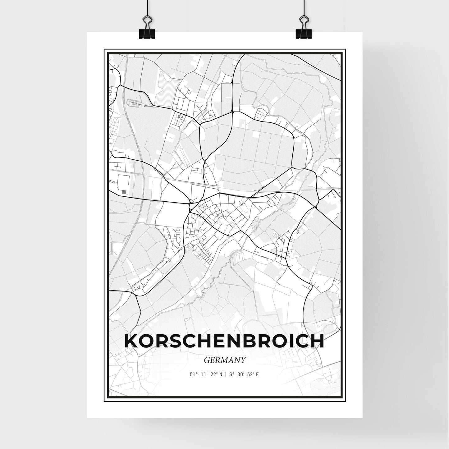 Korschenbroich Germany - Premium City Map Poster