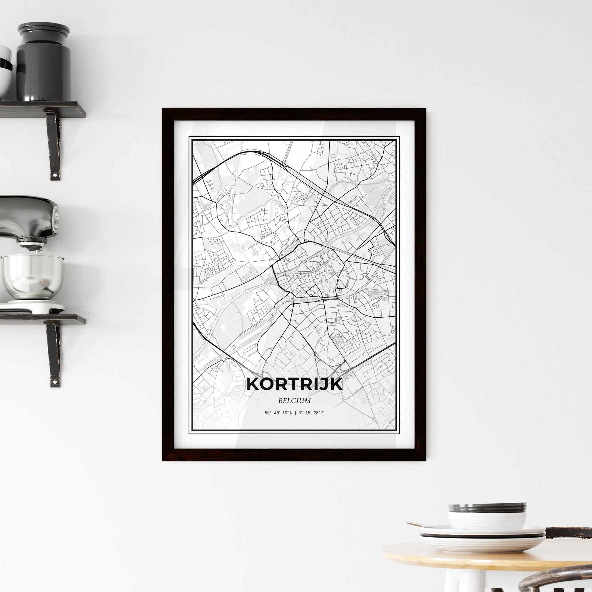 Kortrijk  Belgium - Minimal City Map