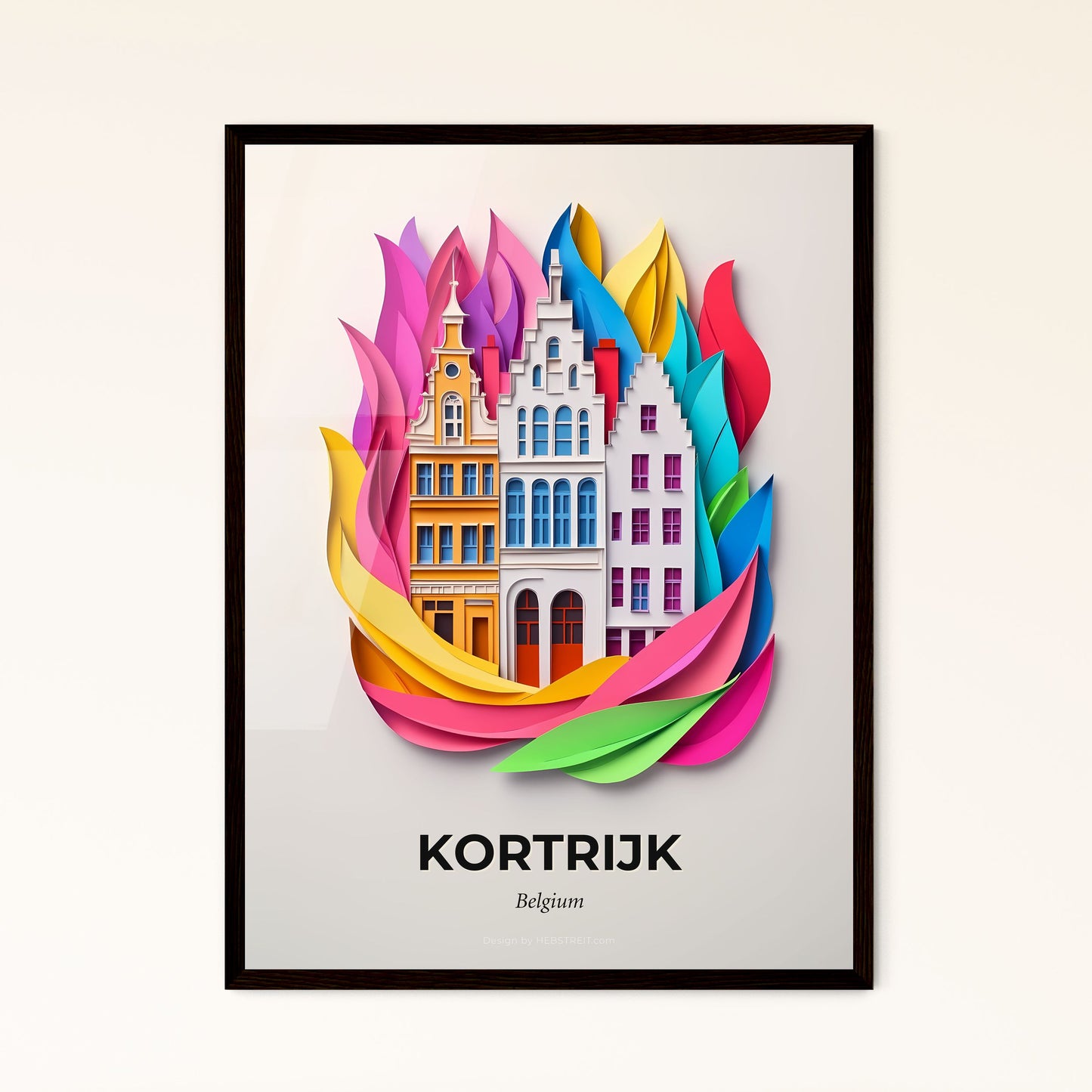 Vivid Kortrijk , Belgium - a city with a rainbow colored building and a rainbow colored leaf