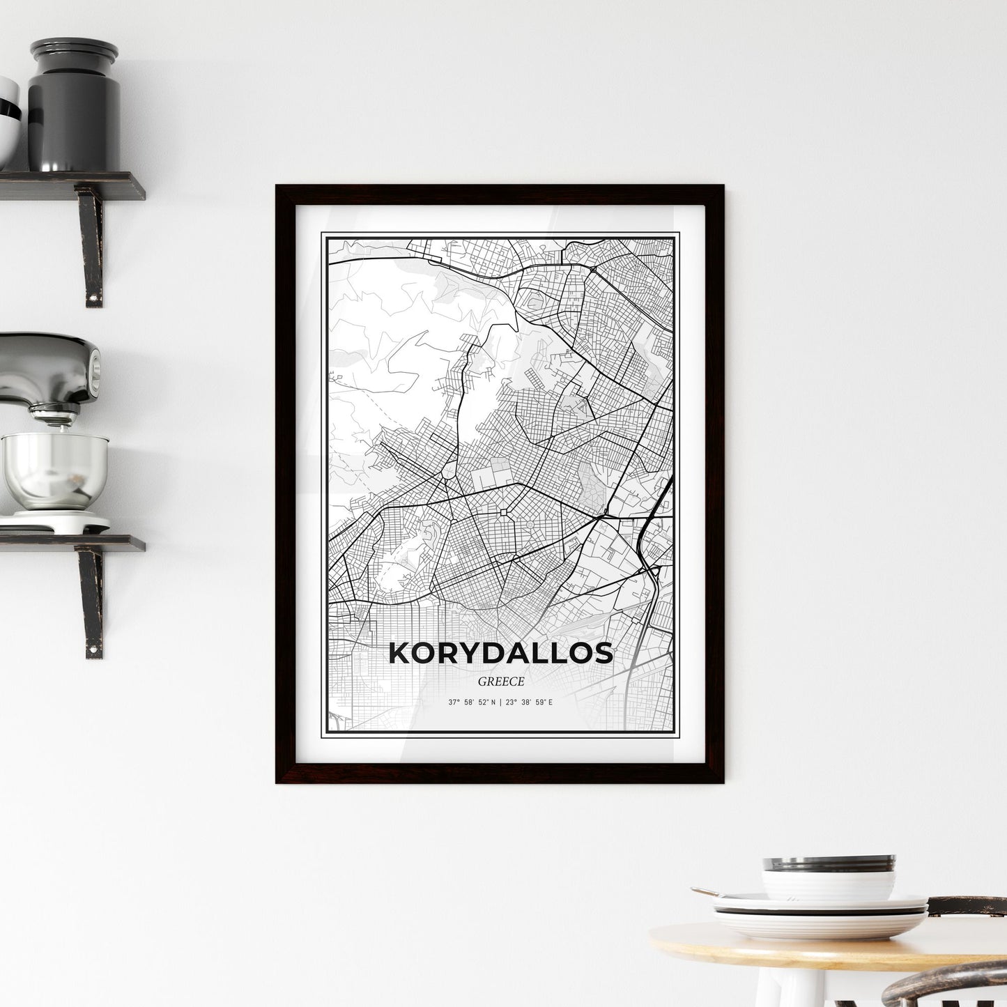 Korydallos Greece - Minimal City Map