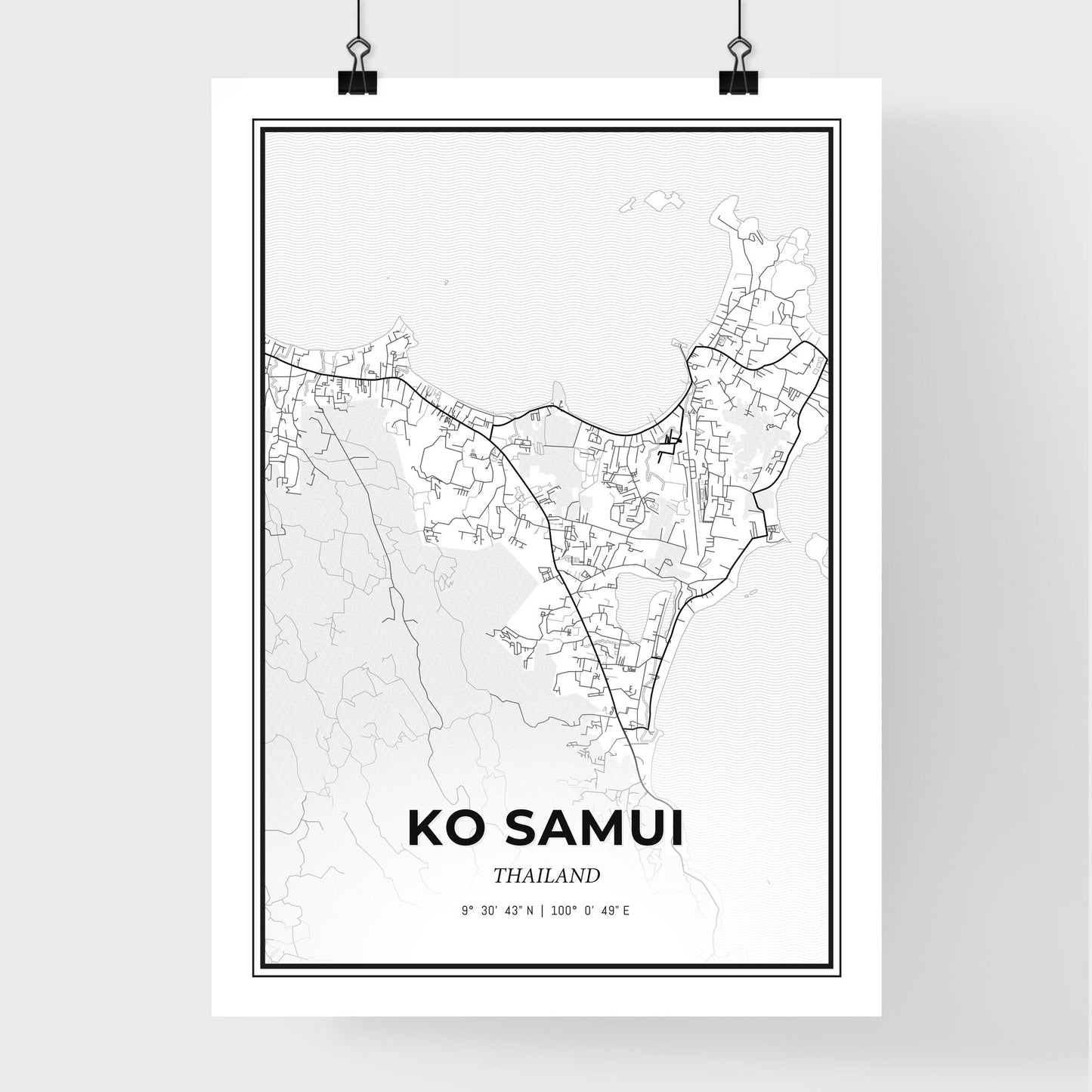 Ko Samui Thailand - Premium City Map Poster