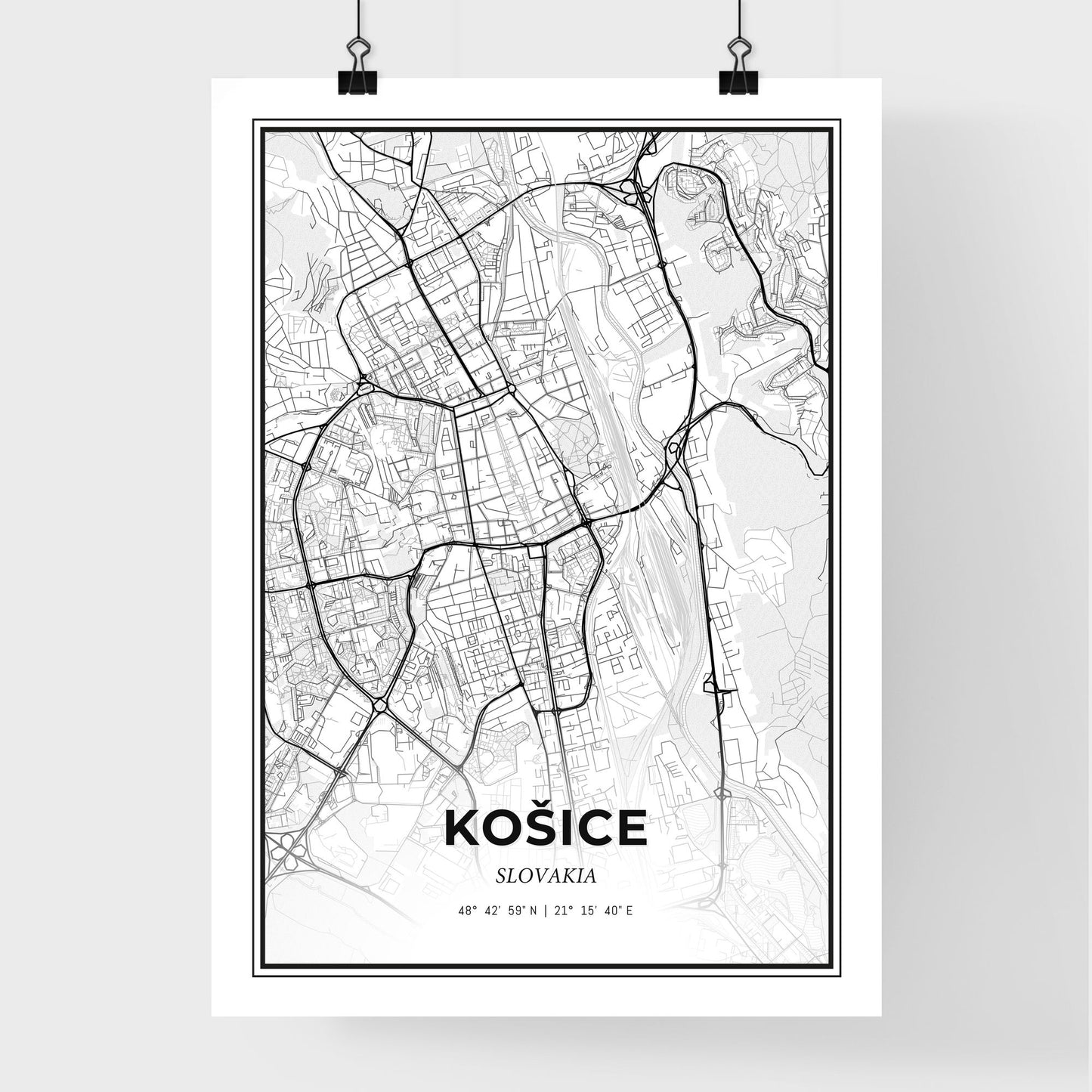 Košice Slovakia - Premium City Map Poster