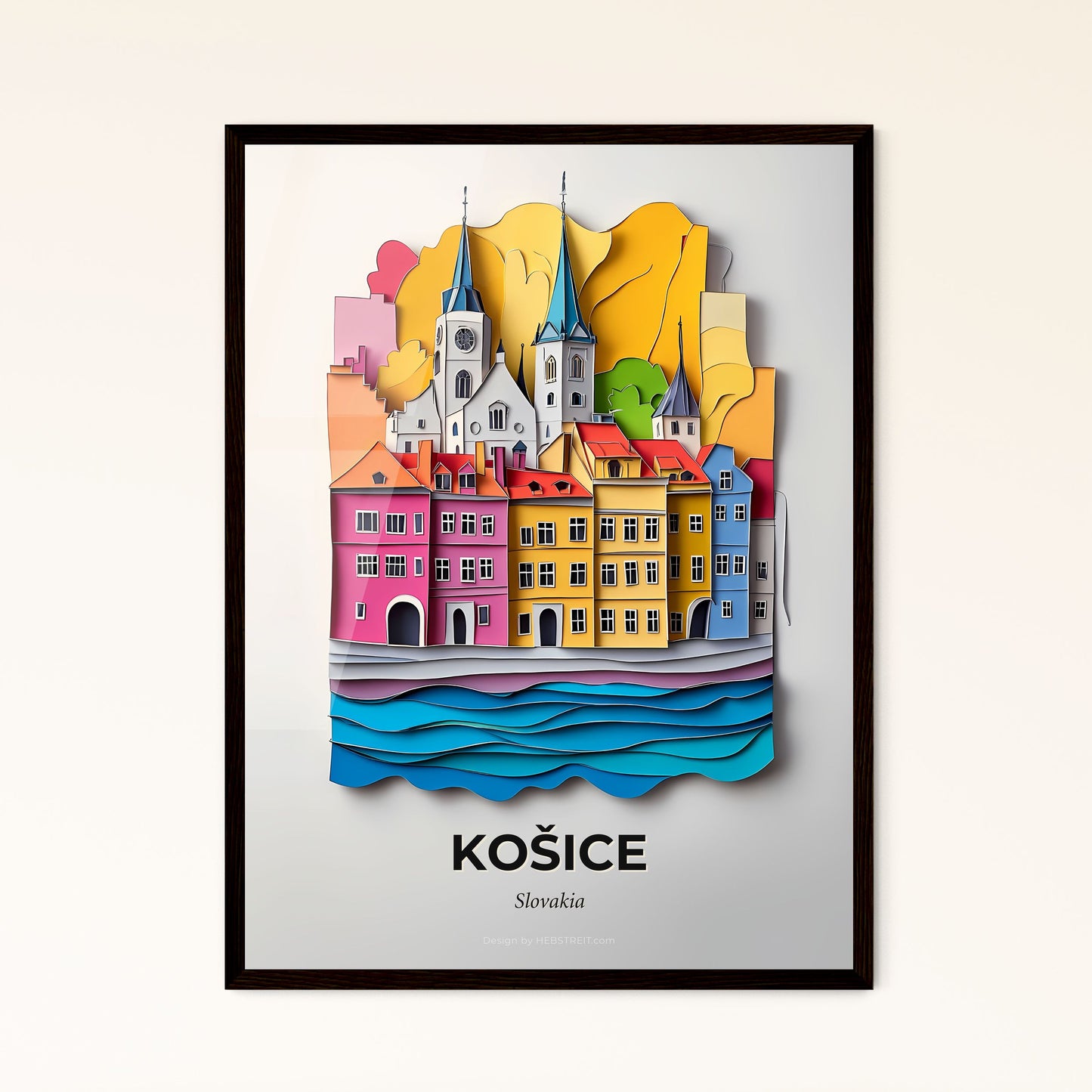 Vivid Košice, Slovakia - a paper cut of a city with a river