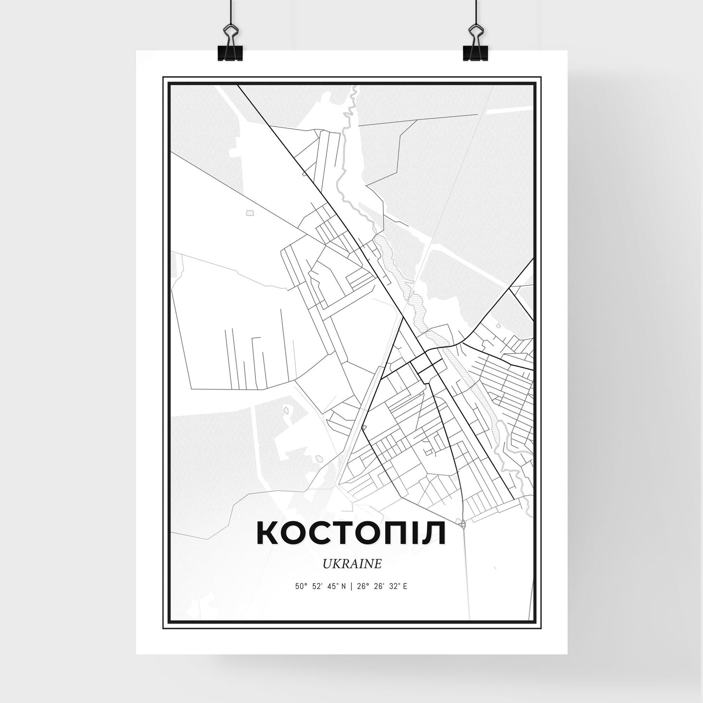 Kostopil Ukraine - Premium City Map Poster