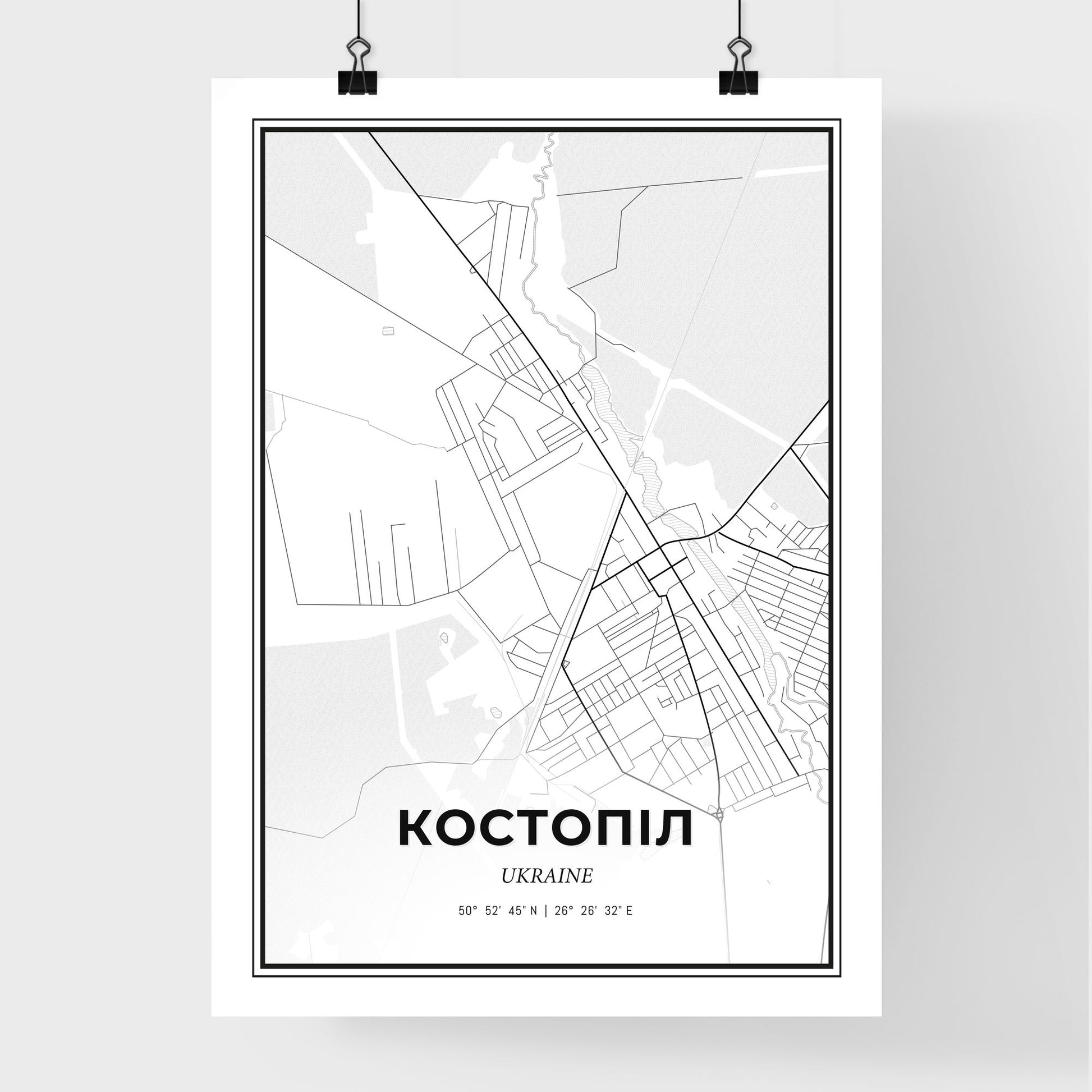 Kostopil Ukraine - Premium City Map Poster