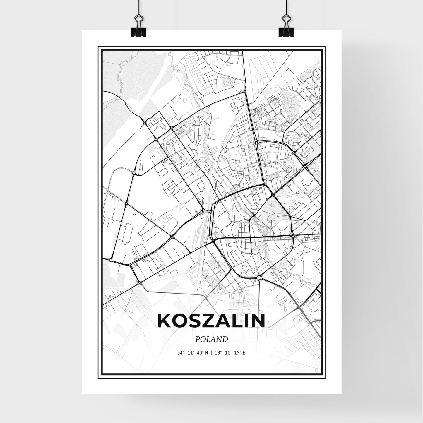 Koszalin Poland - Premium City Map Poster