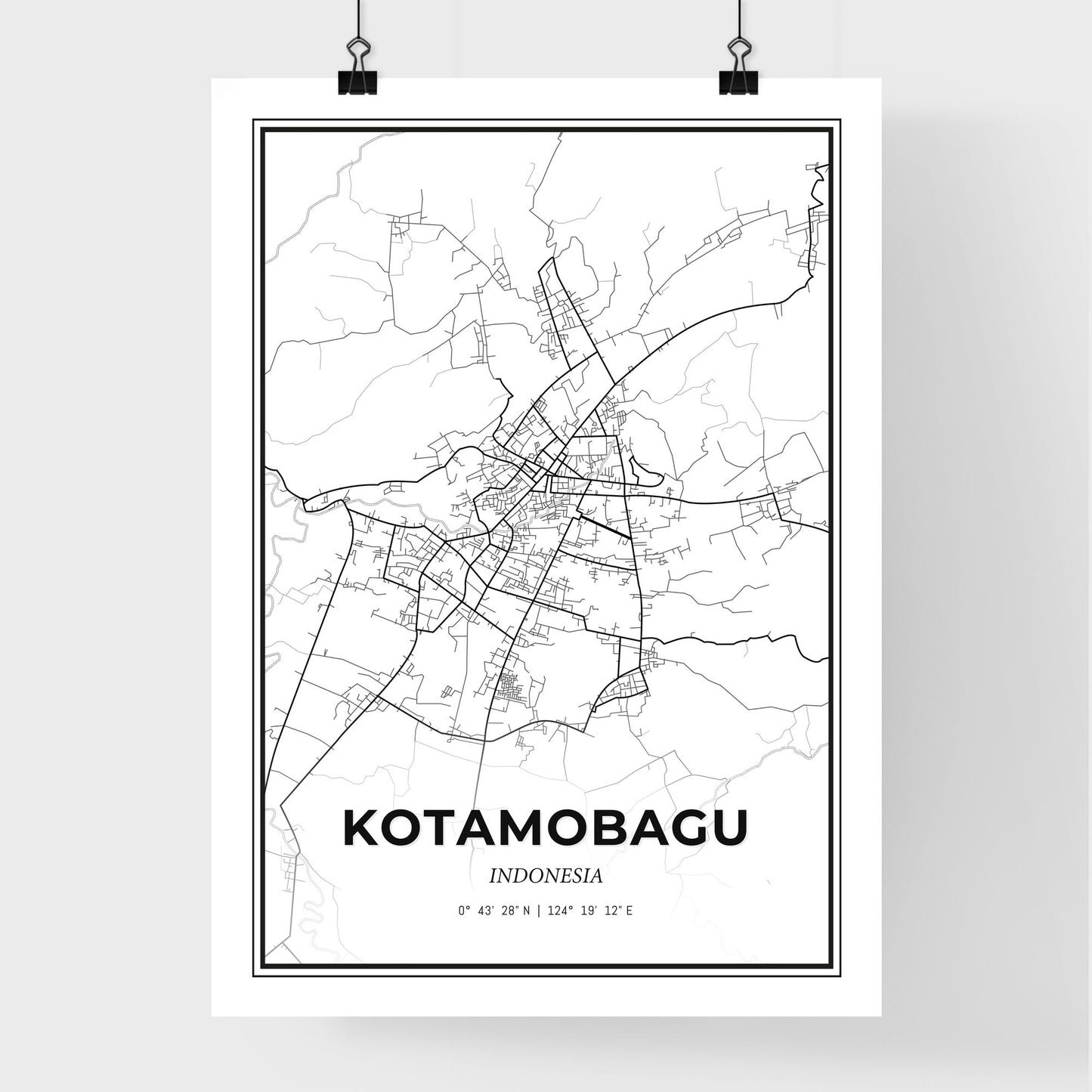 Kotamobagu Indonesia - Premium City Map Poster