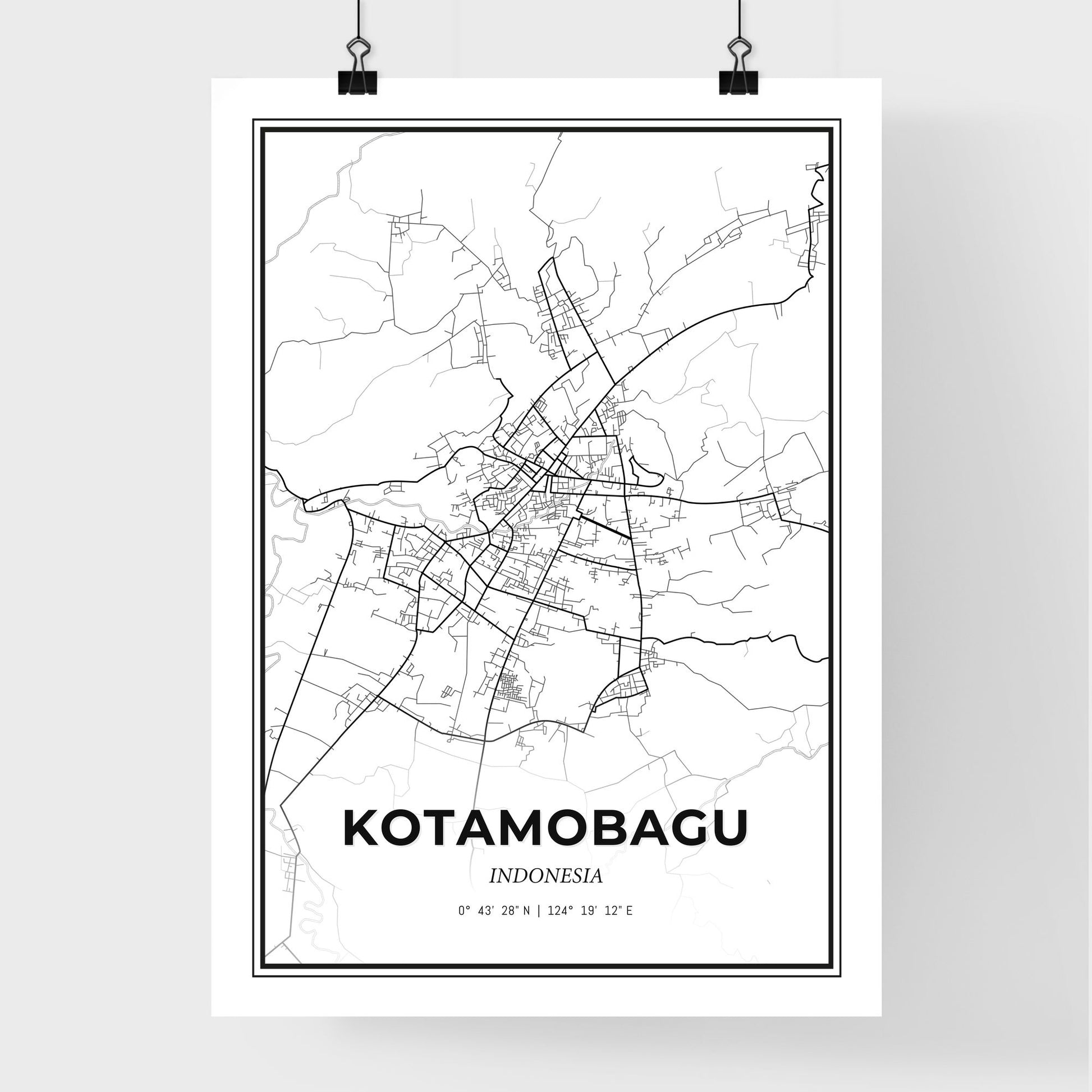 Kotamobagu Indonesia - Premium City Map Poster