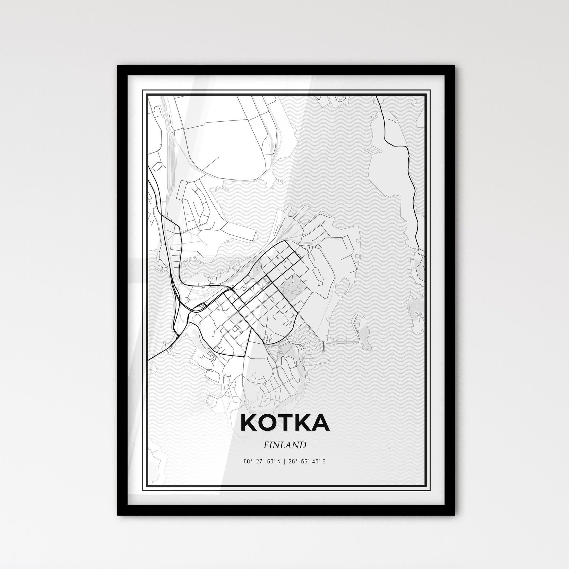 Kotka Finland - Scandinavian Style City Map for Modern Home Decor