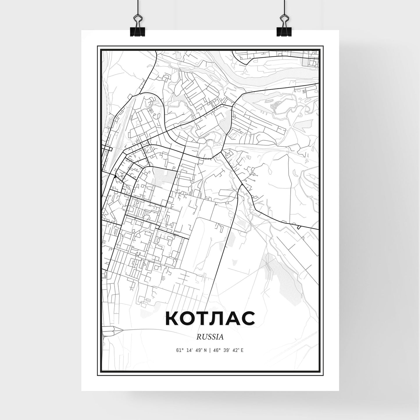 Kotlas Russia - Premium City Map Poster