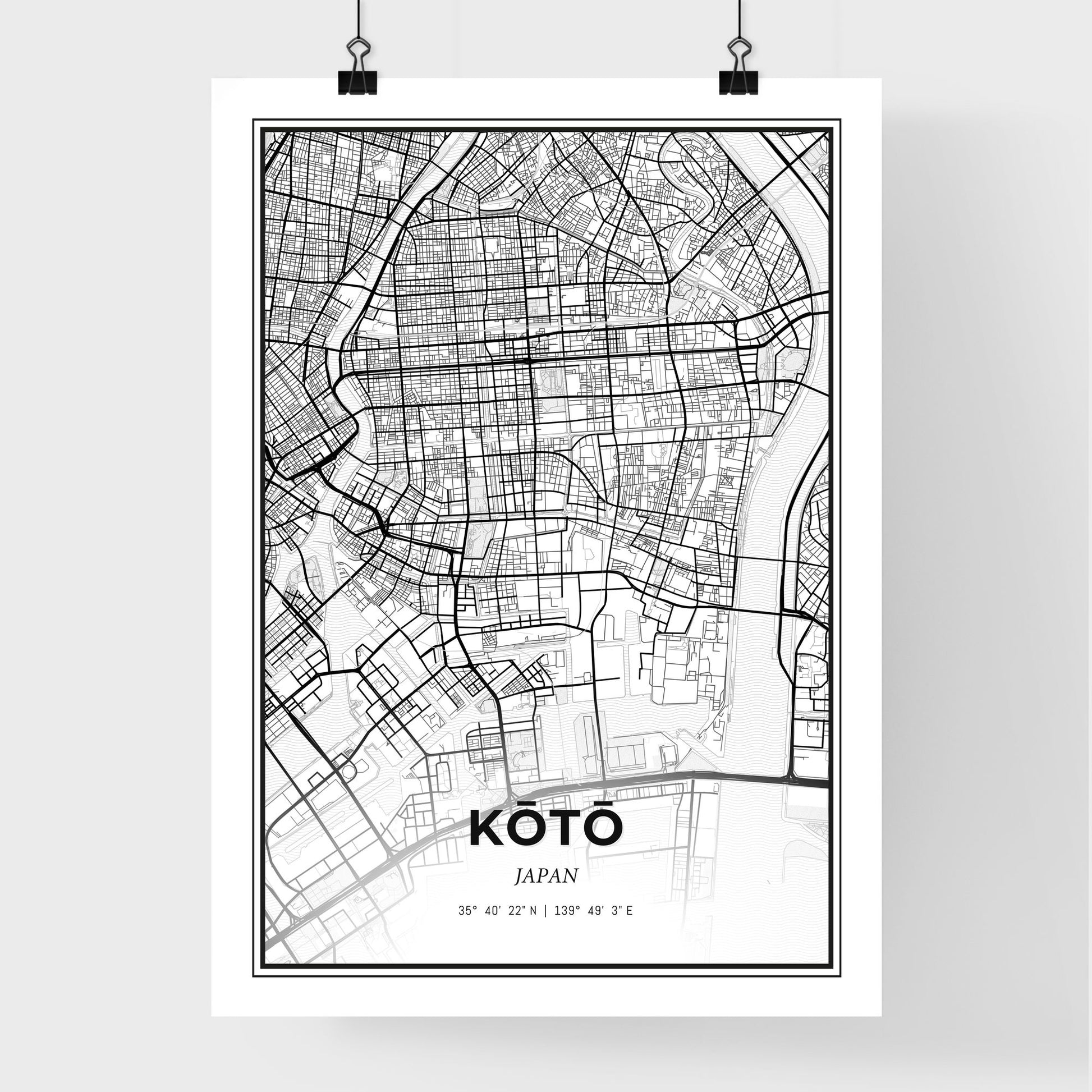 Kōtō Japan - Premium City Map Poster