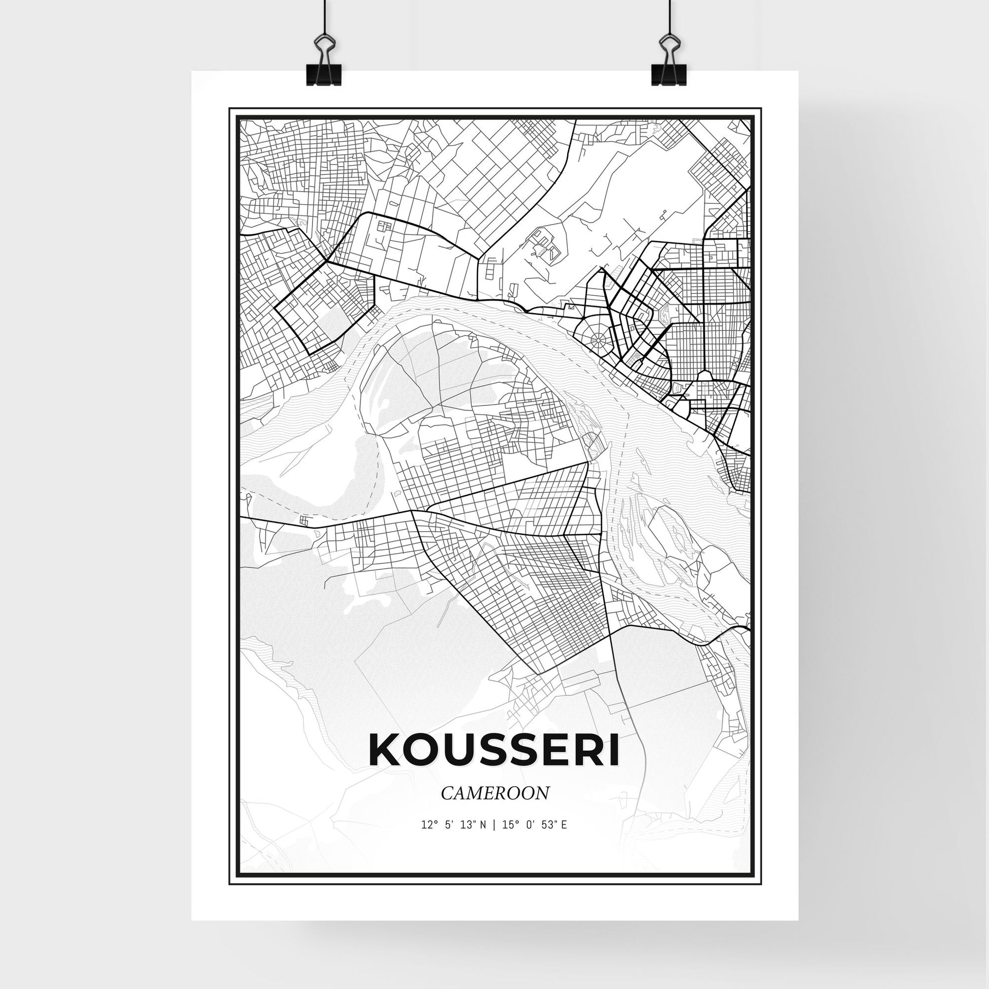 Kousseri Cameroon - Premium City Map Poster