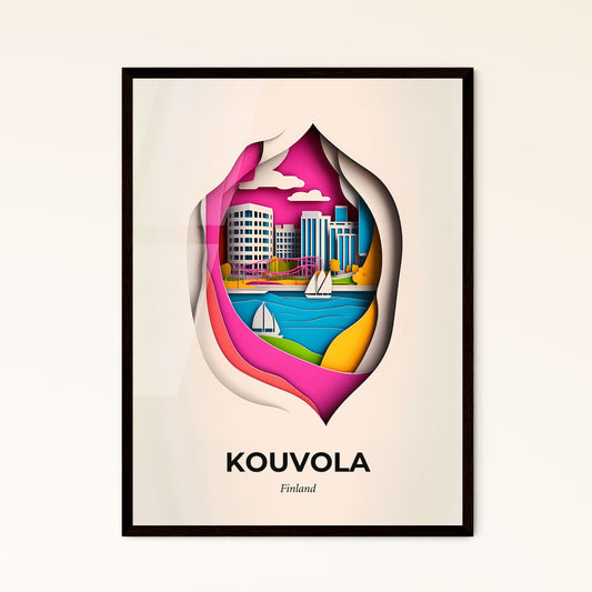 Vivid Kouvola, Finland - a paper cut of a city with a sailboat