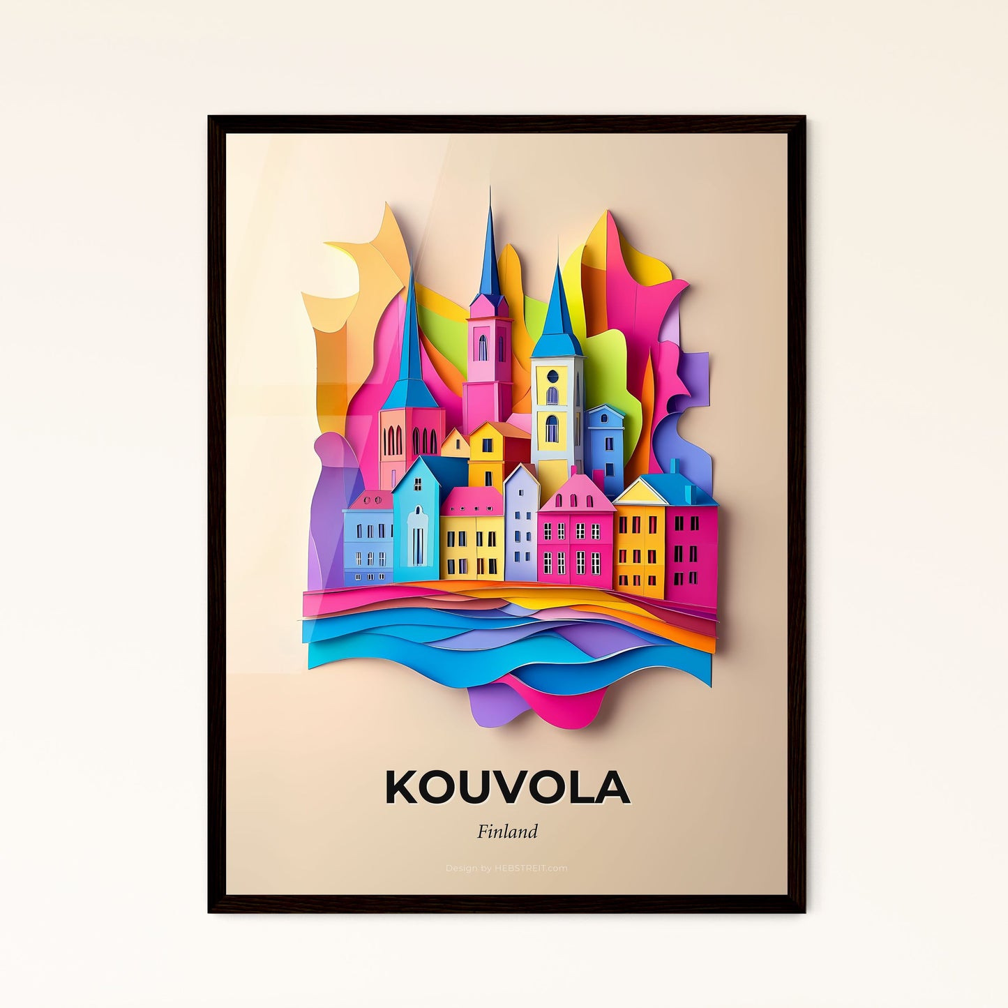 Vivid Kouvola, Finland - a paper cut of a city with a clock tower