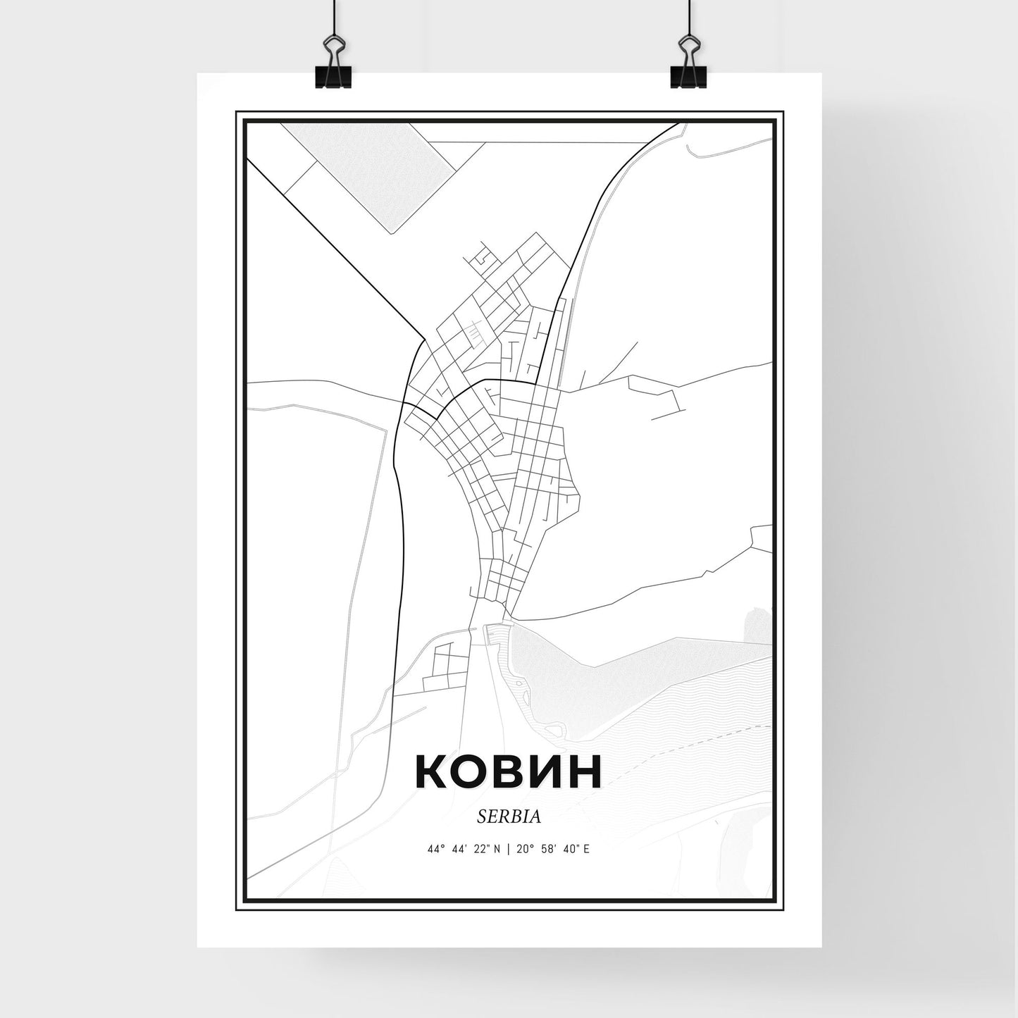 Kovin Serbia - Premium City Map Poster