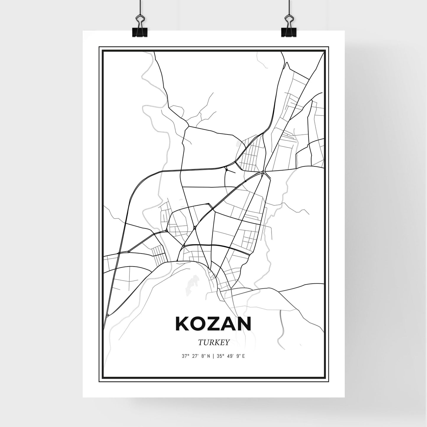 Kozan Turkey - Premium City Map Poster