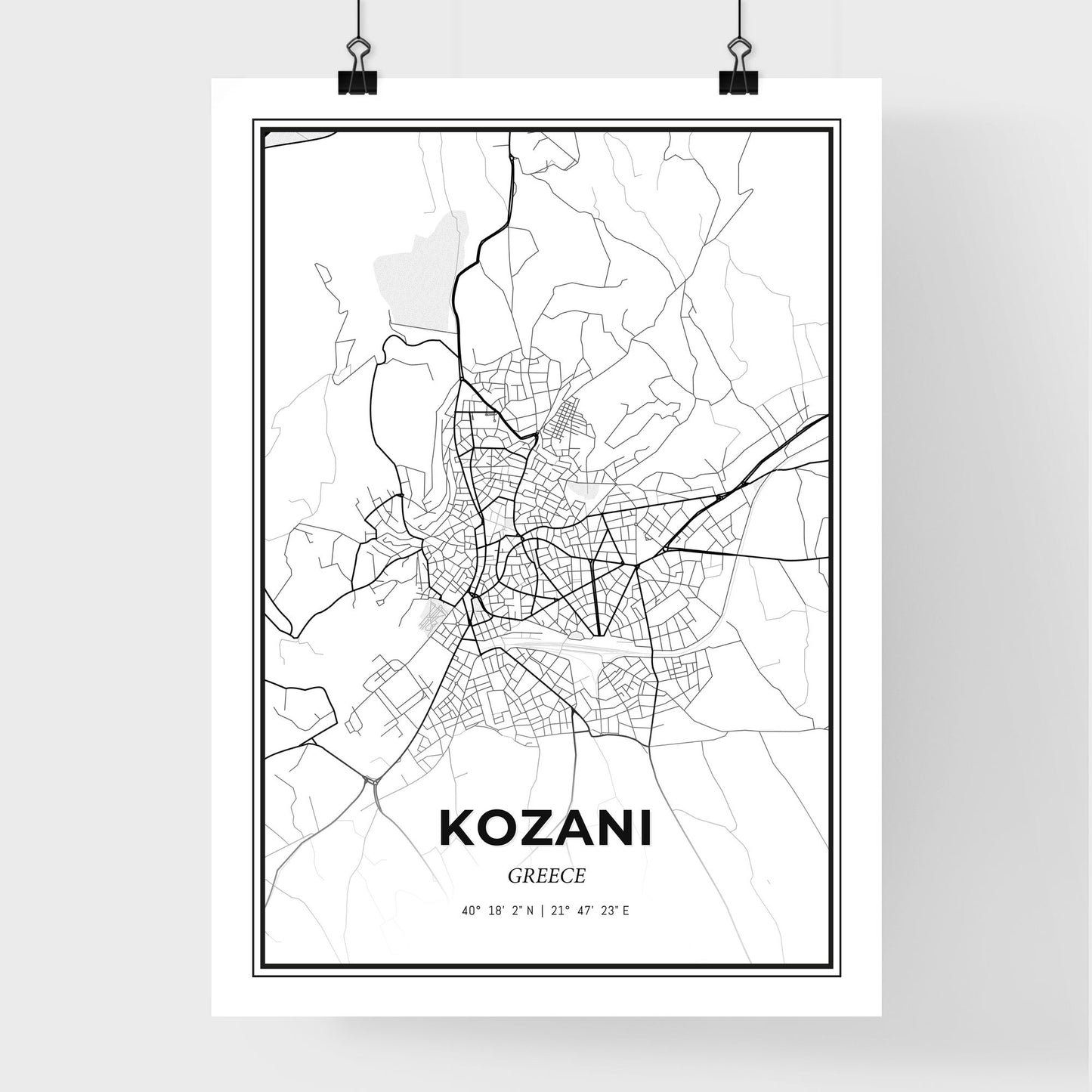 Kozani Greece - Premium City Map Poster