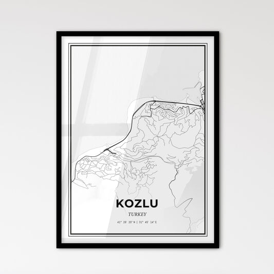 Kozlu Turkey - Scandinavian Style City Map for Modern Home Decor