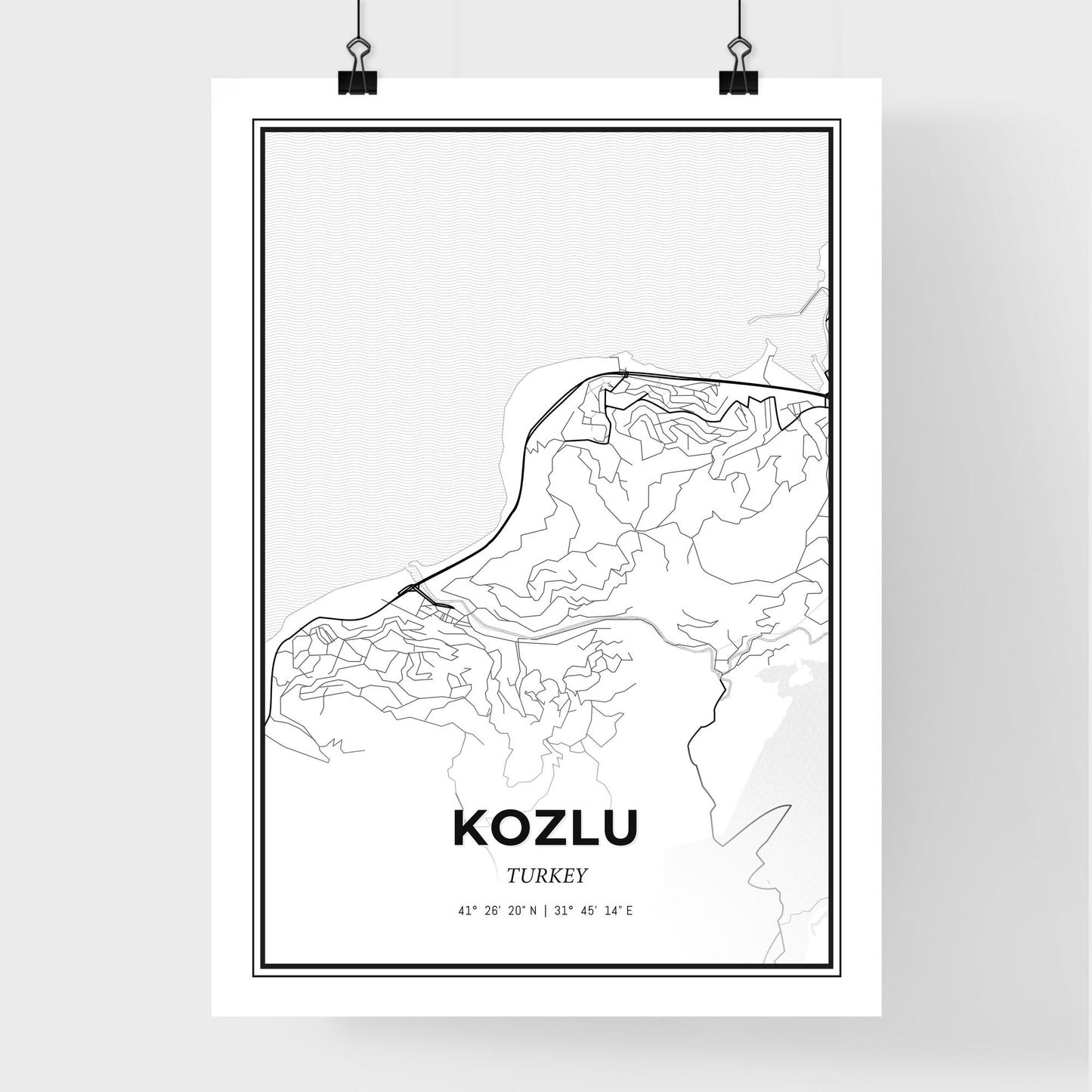 Kozlu Turkey - Premium City Map Poster