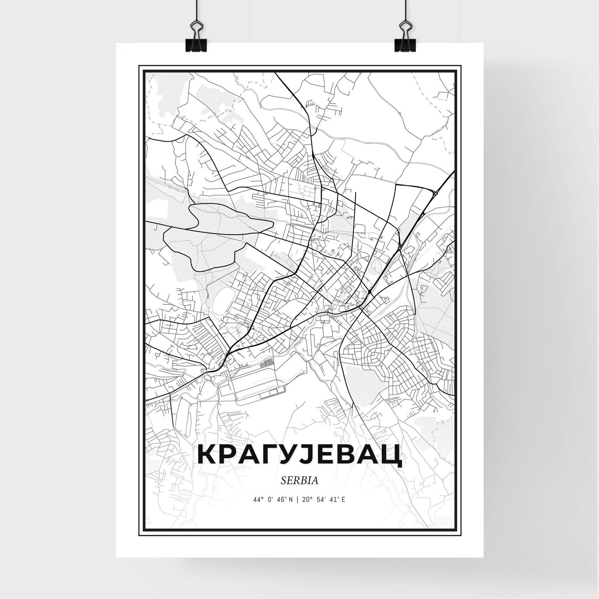 Kragujevac Serbia - Premium City Map Poster