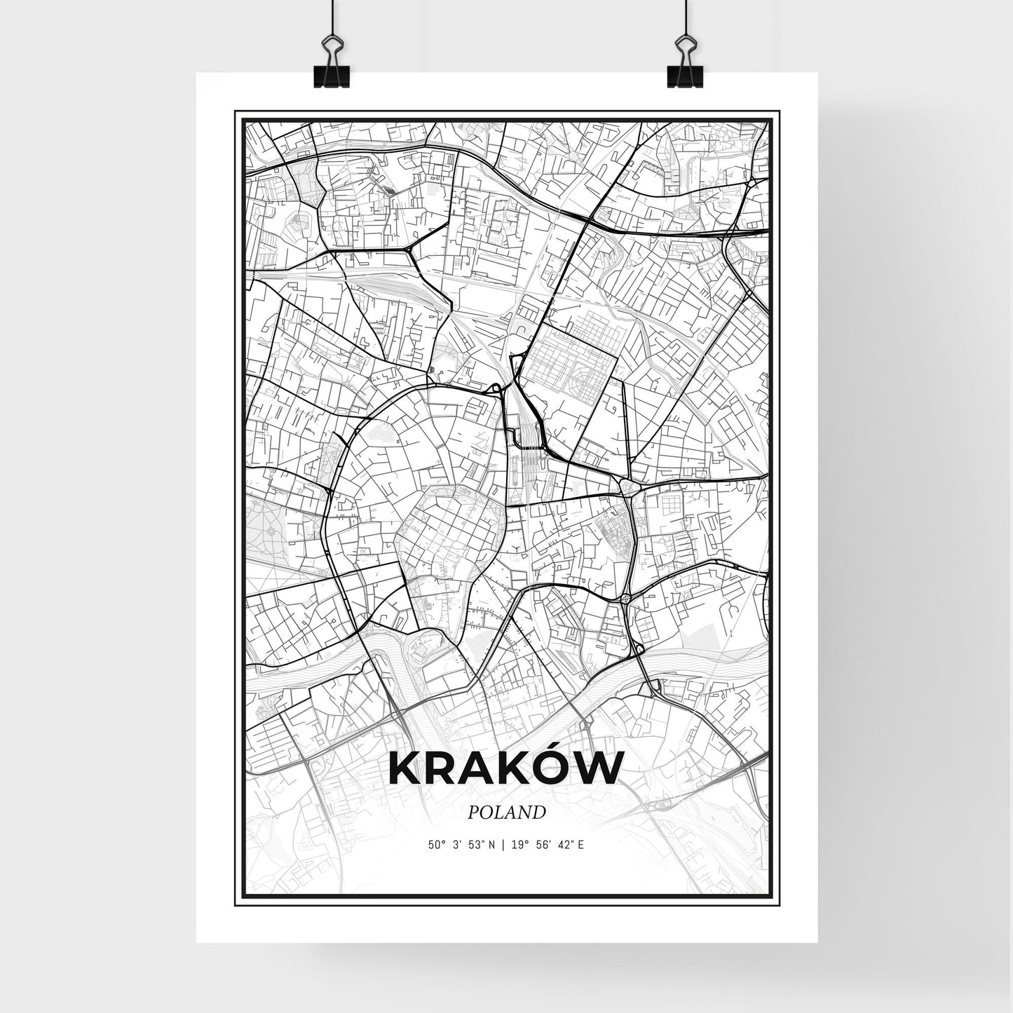 Kraków Poland - Premium City Map Poster