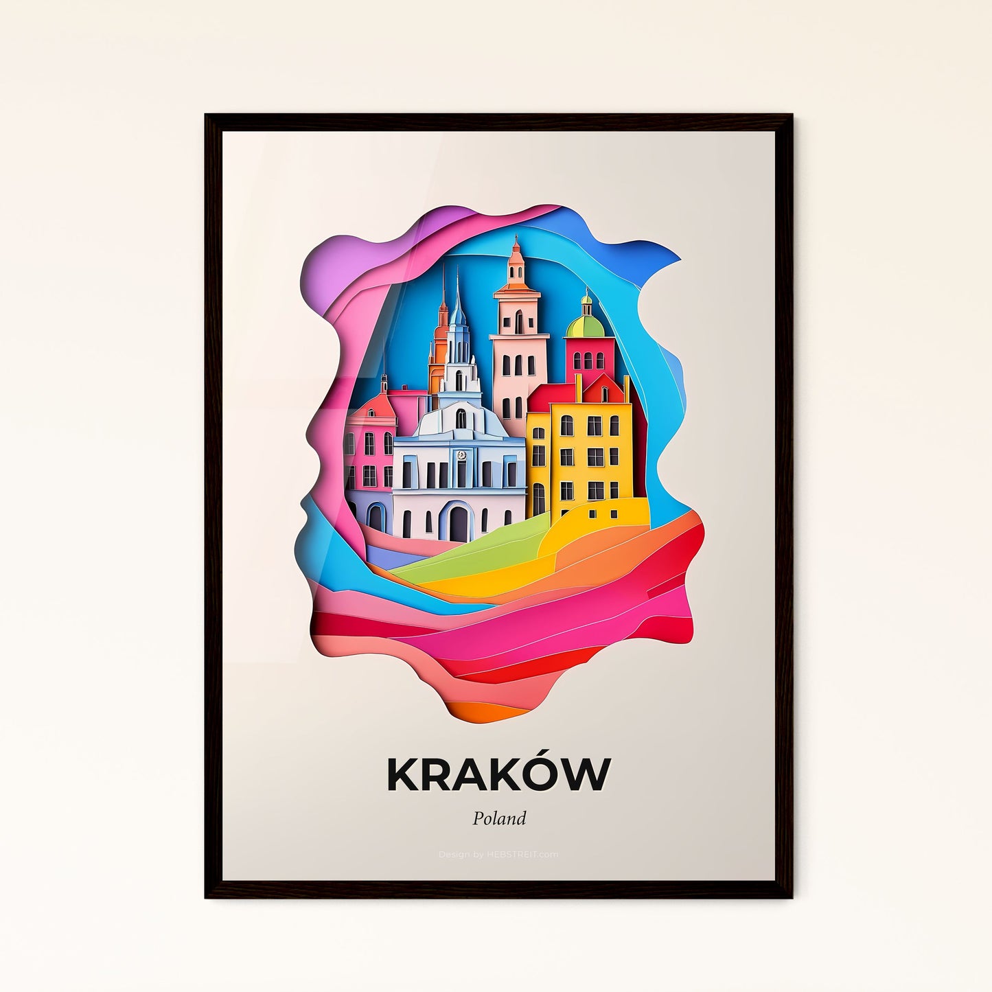 Vivid Kraków, Poland - a paper cut of a city with a clock tower