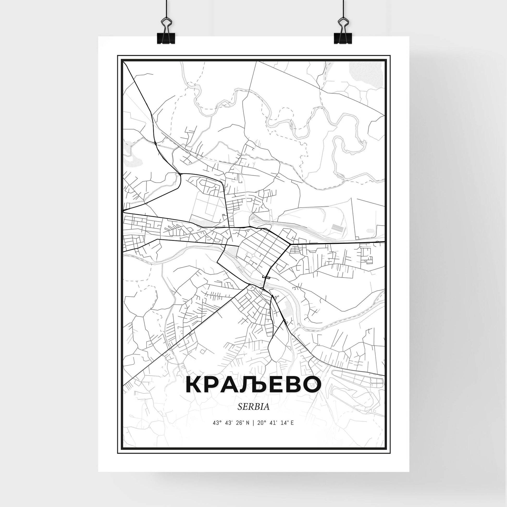 Kraljevo Serbia - Premium City Map Poster