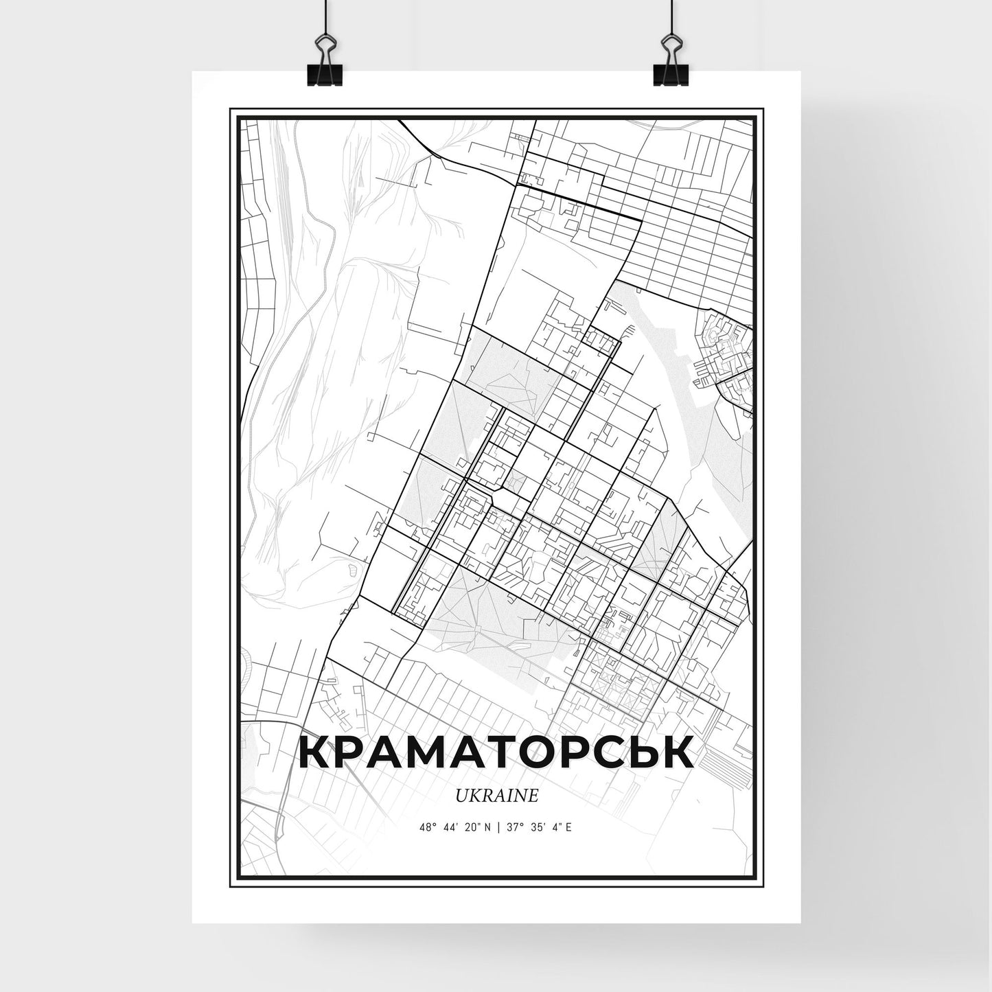 Kramatorsk Ukraine - Premium City Map Poster