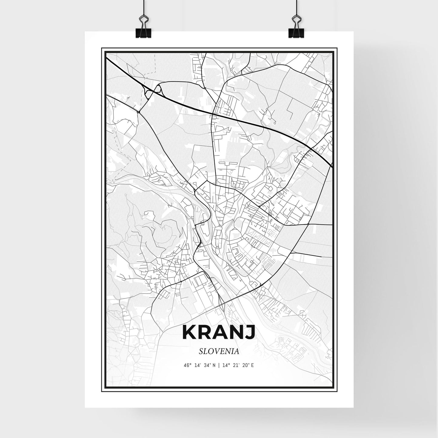 Kranj Slovenia - Premium City Map Poster