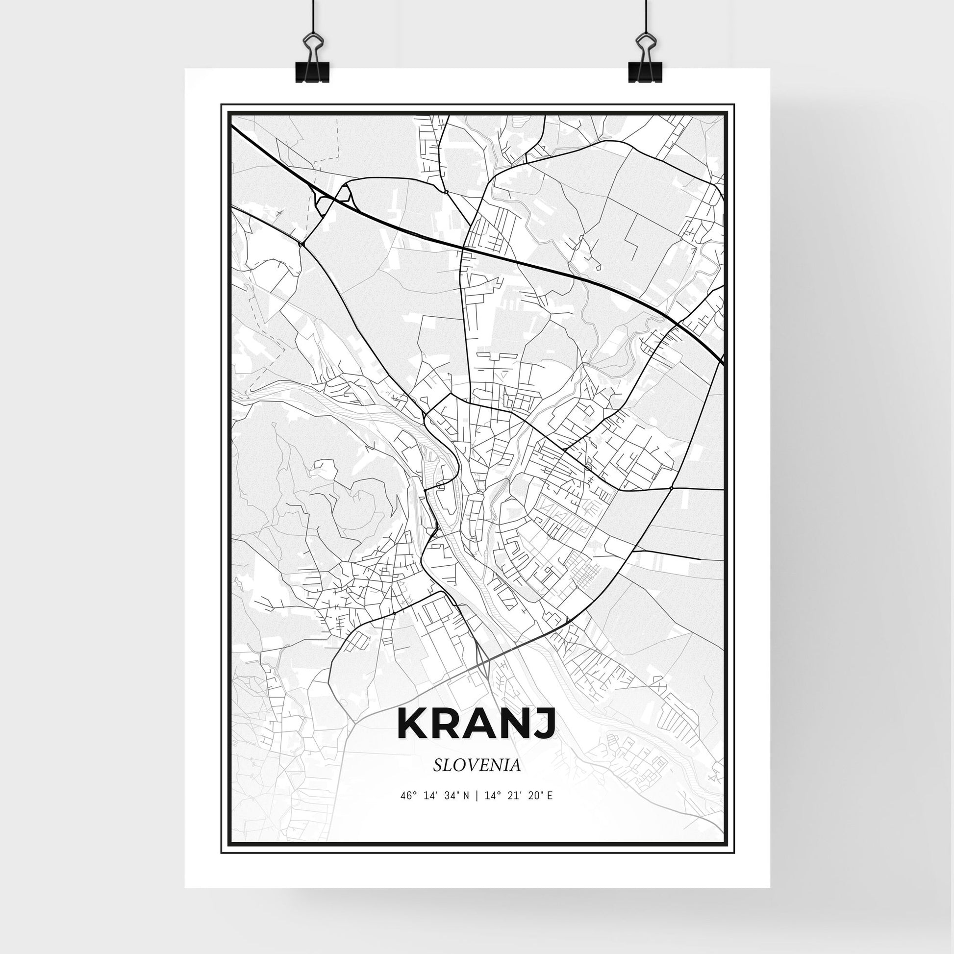 Kranj Slovenia - Premium City Map Poster