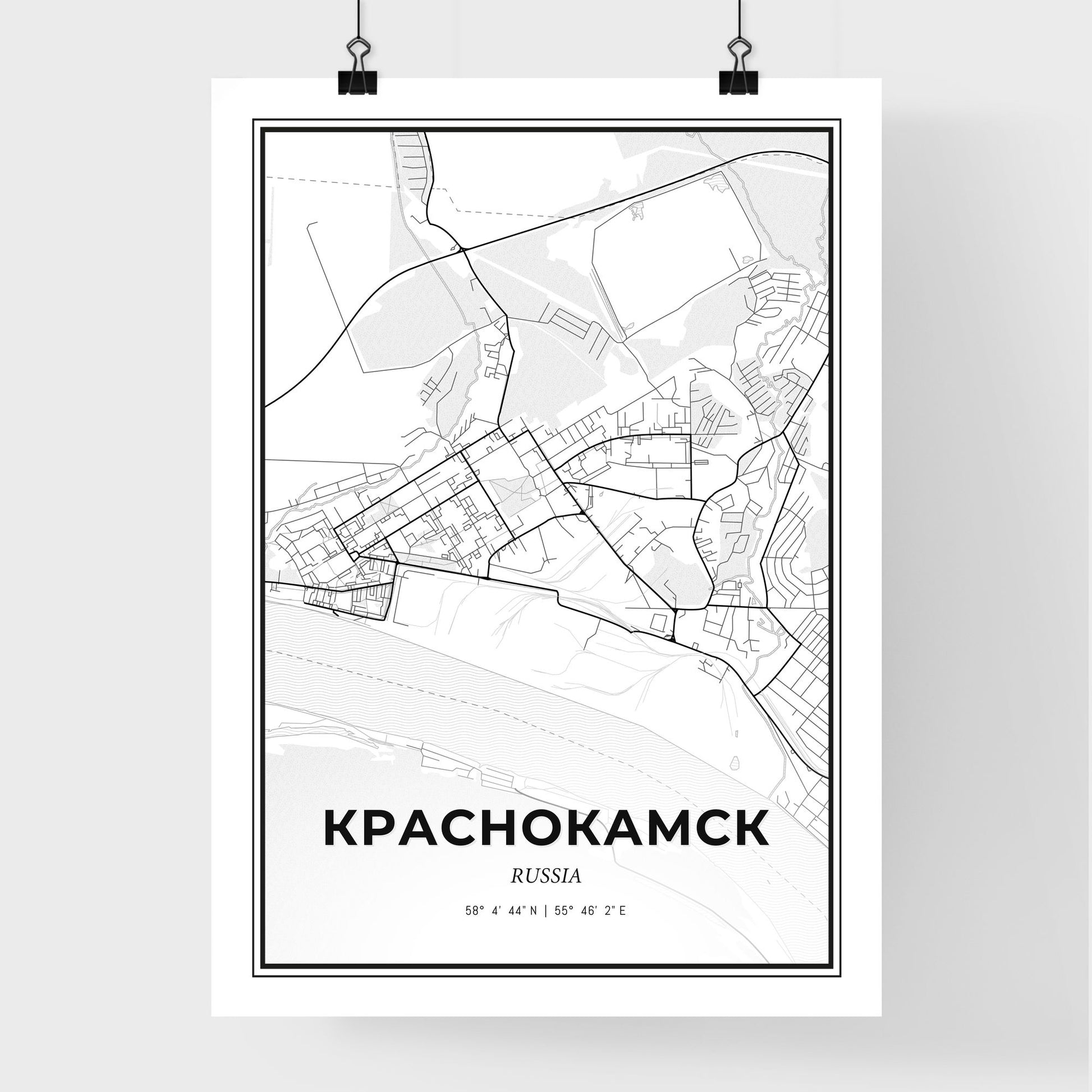 Krasnokamsk Russia - Premium City Map Poster