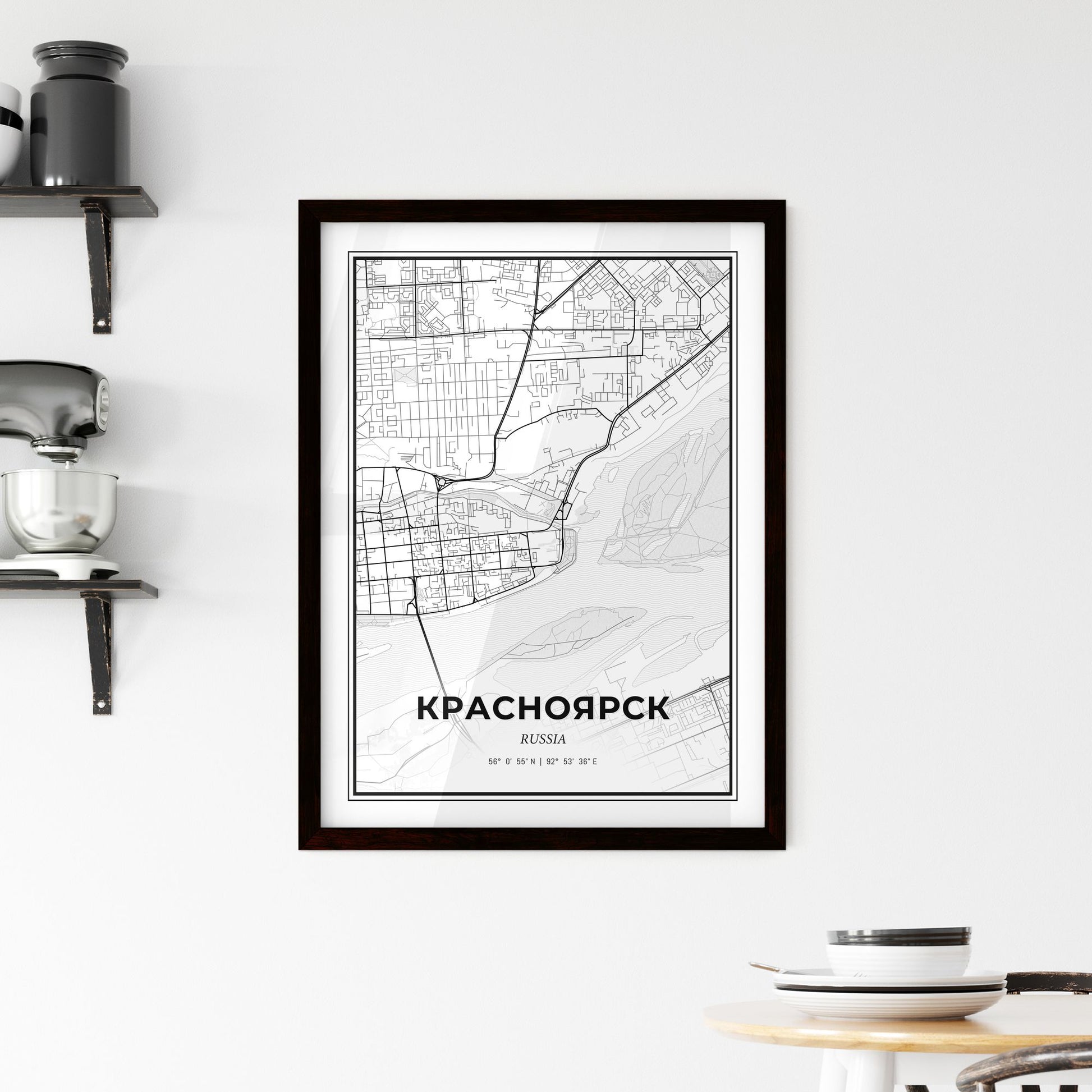 Krasnoyarsk Russia - Minimal City Map