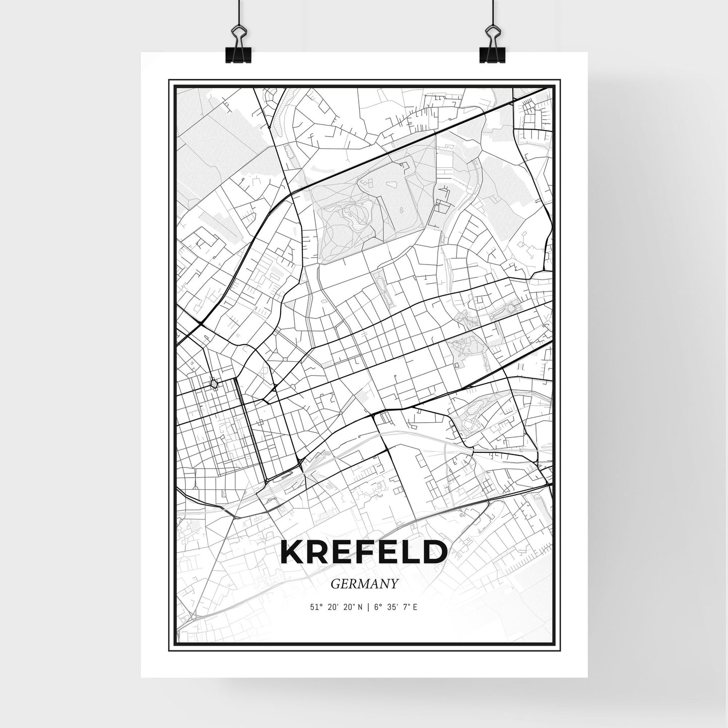 Krefeld Germany - Premium City Map Poster