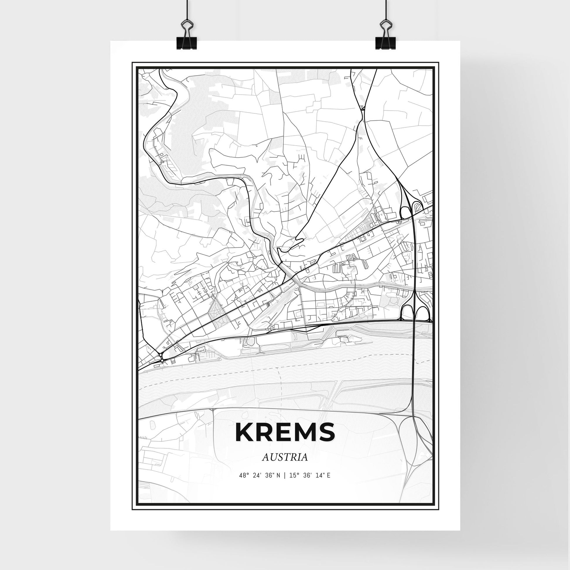 Krems Austria - Premium City Map Poster