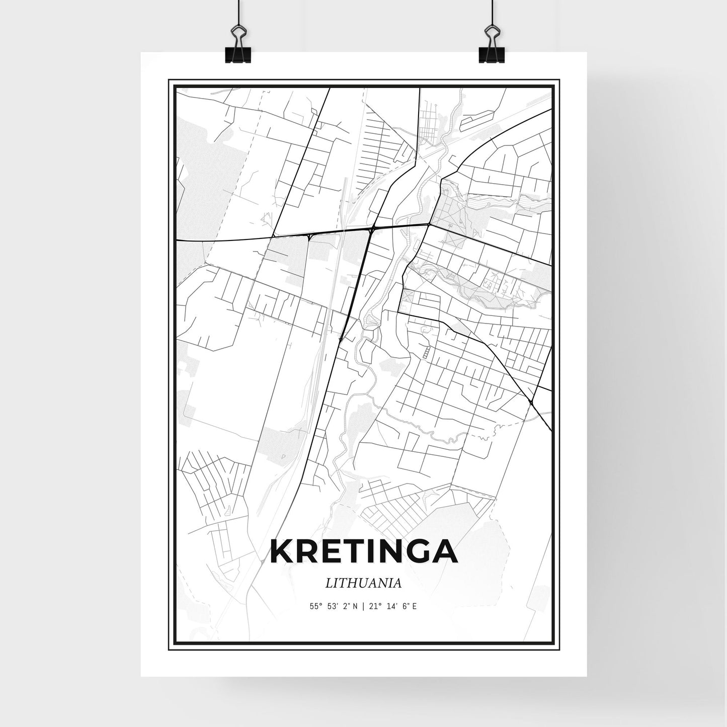 Kretinga Lithuania - Premium City Map Poster