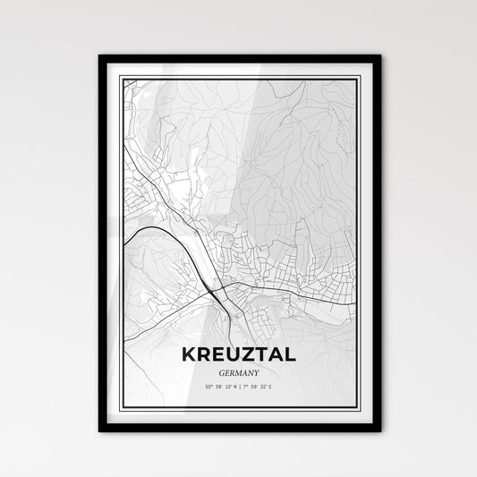 Kreuztal Germany - Scandinavian Style City Map for Modern Home Decor