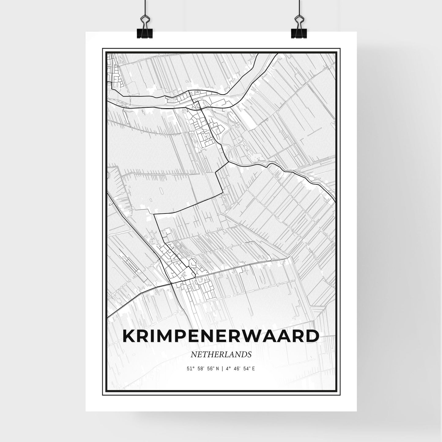  Krimpenerwaard Netherlands - Premium City Map Poster