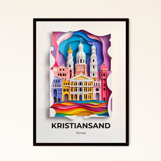 Vivid Kristiansand, Norway - a paper cut of a church with a rainbow flag