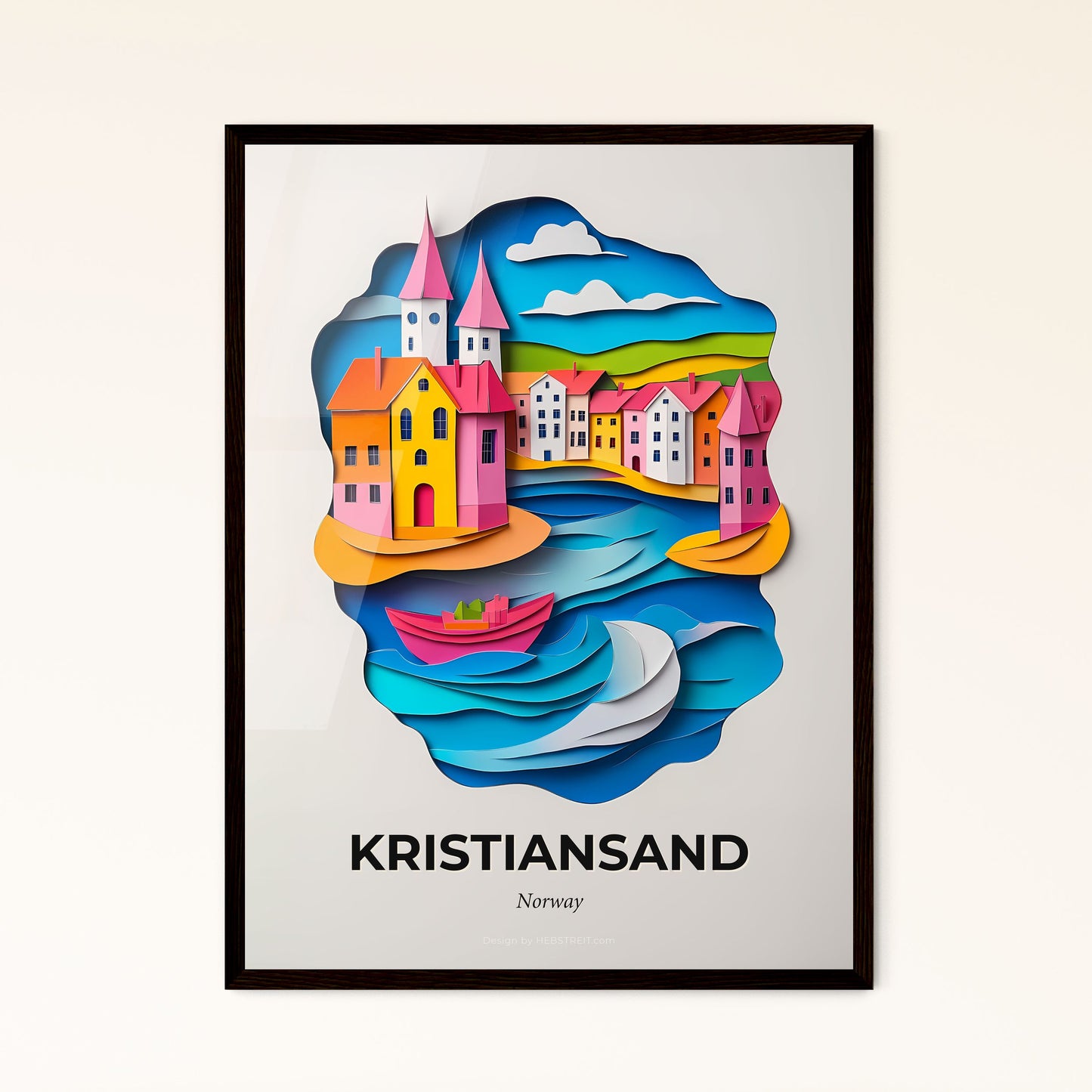 Vivid Kristiansand, Norway - a paper cut of a city on a beach