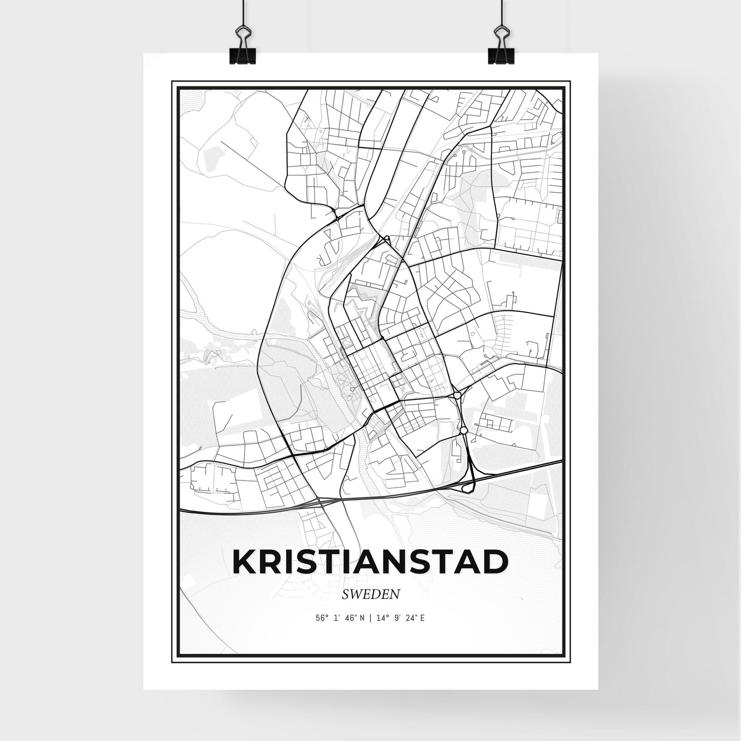 Kristianstad Sweden - Premium City Map Poster