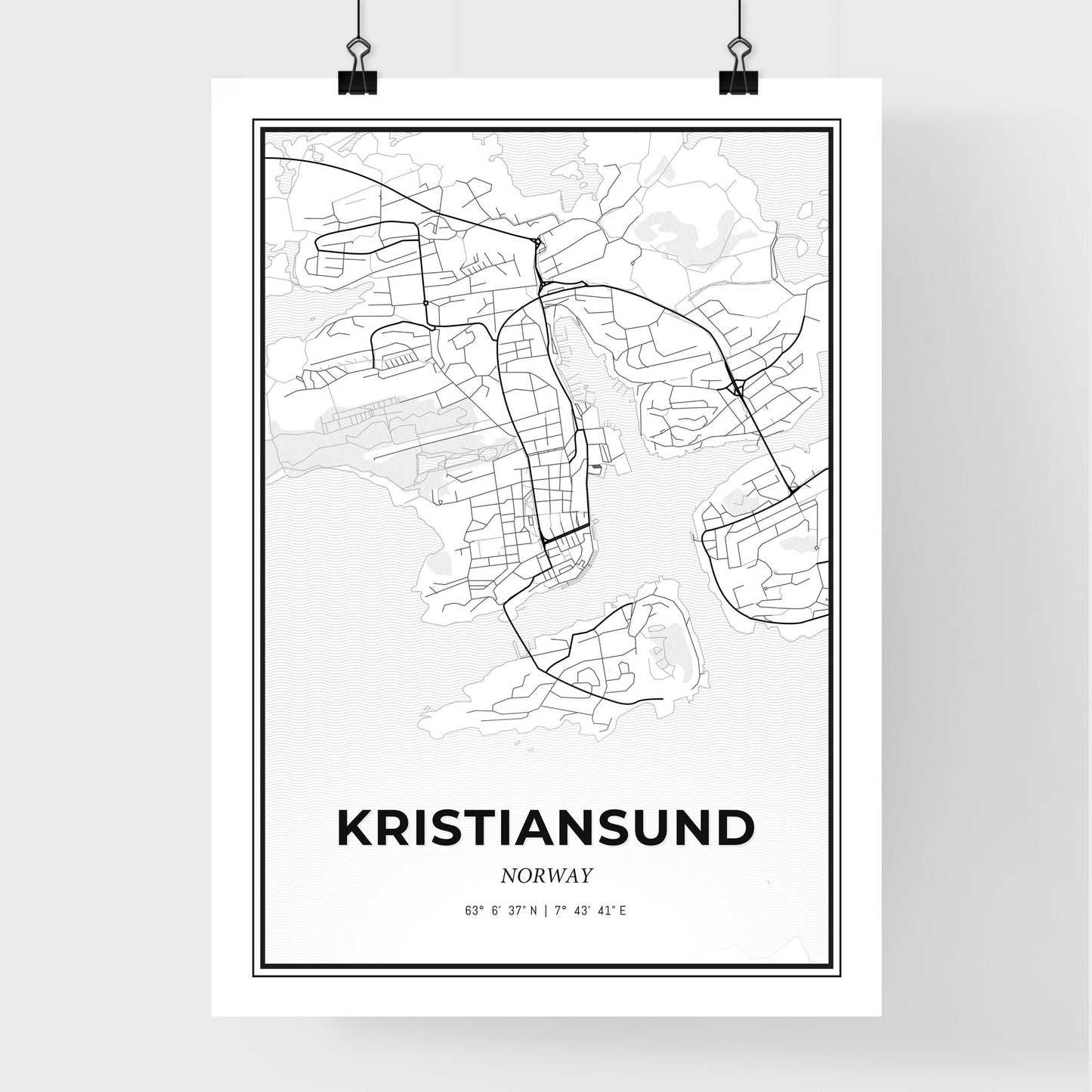 Kristiansund Norway - Premium City Map Poster