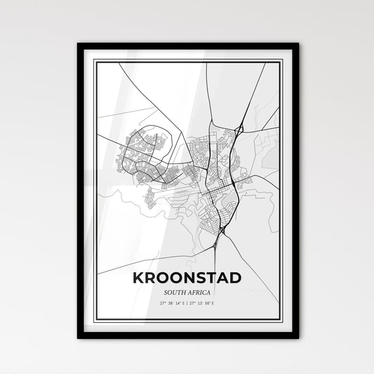 Kroonstad South Africa - Scandinavian Style City Map for Modern Home Decor