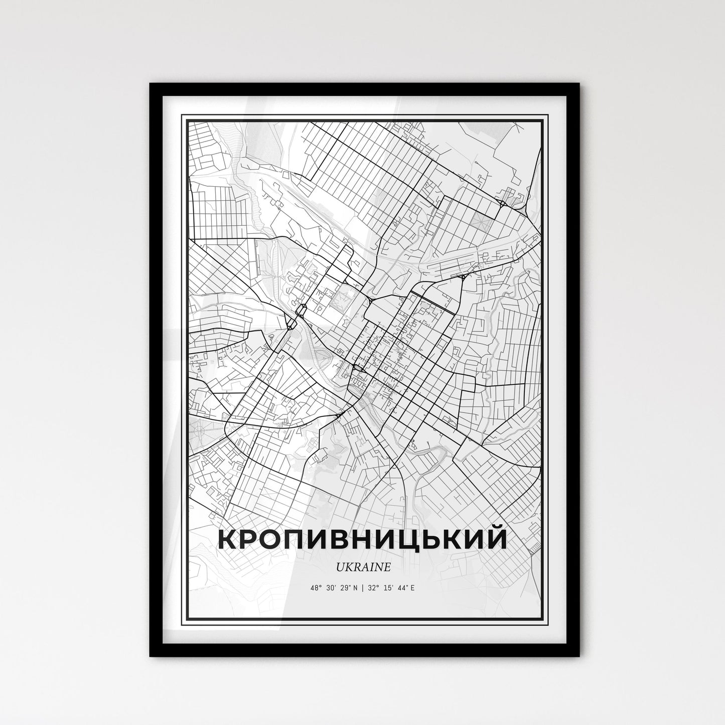 Kropyvnytskyi Ukraine - Scandinavian Style City Map for Modern Home Decor