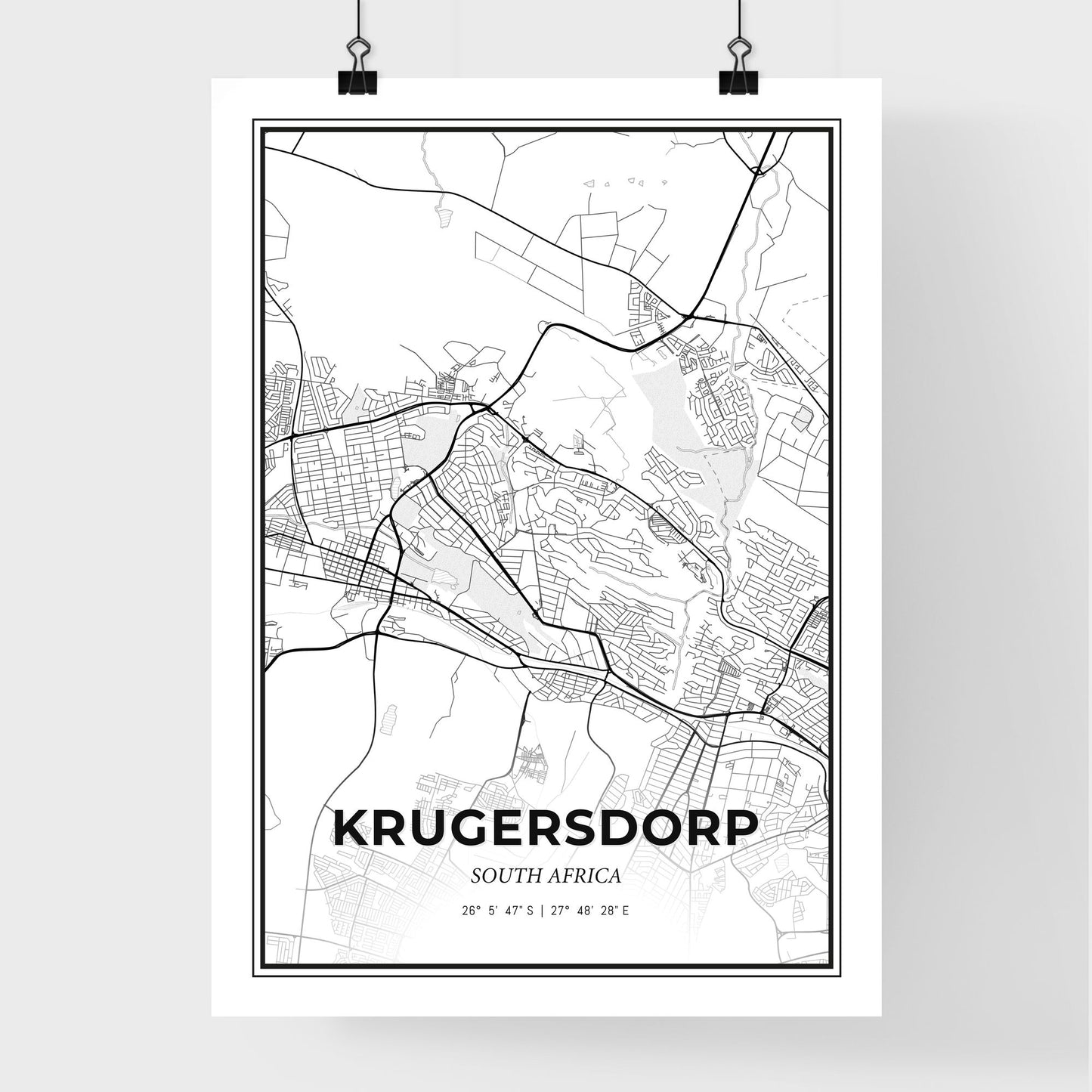 Krugersdorp South Africa - Premium City Map Poster